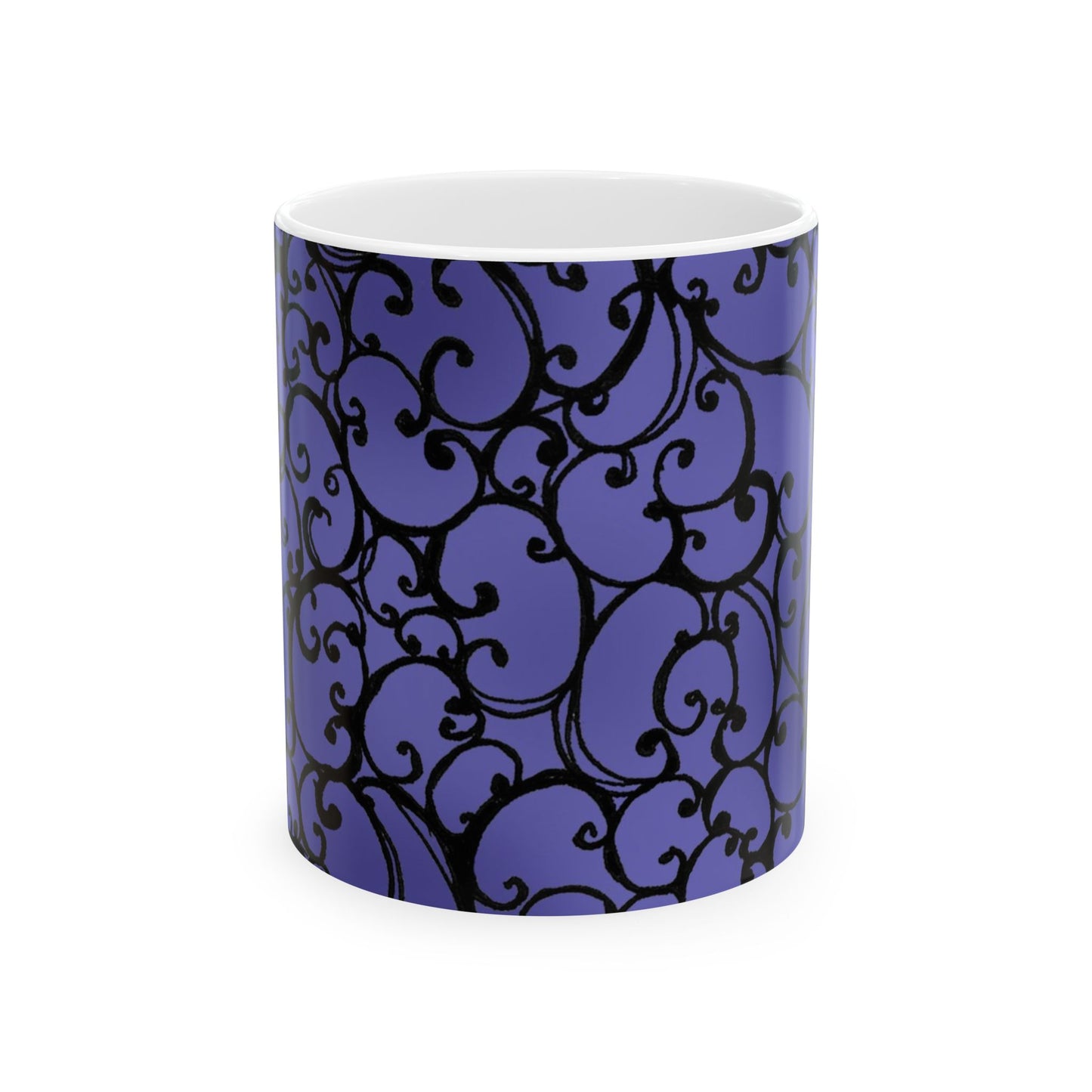 Scrollie Blue / Black Cup