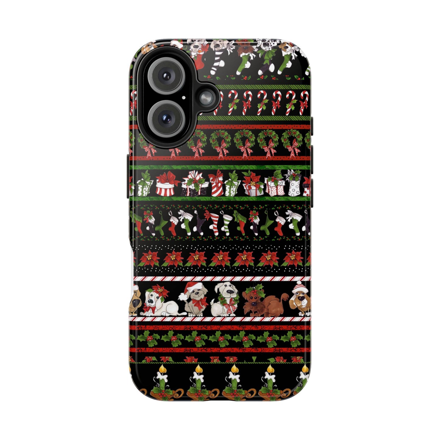 Holiday Borders Black Phone Case