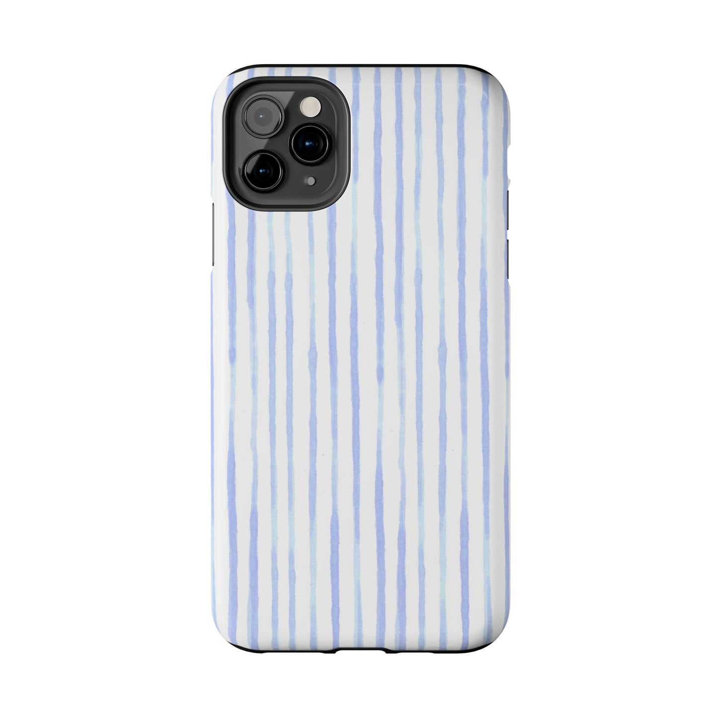 Happy Stripe White / Blue Phone Case