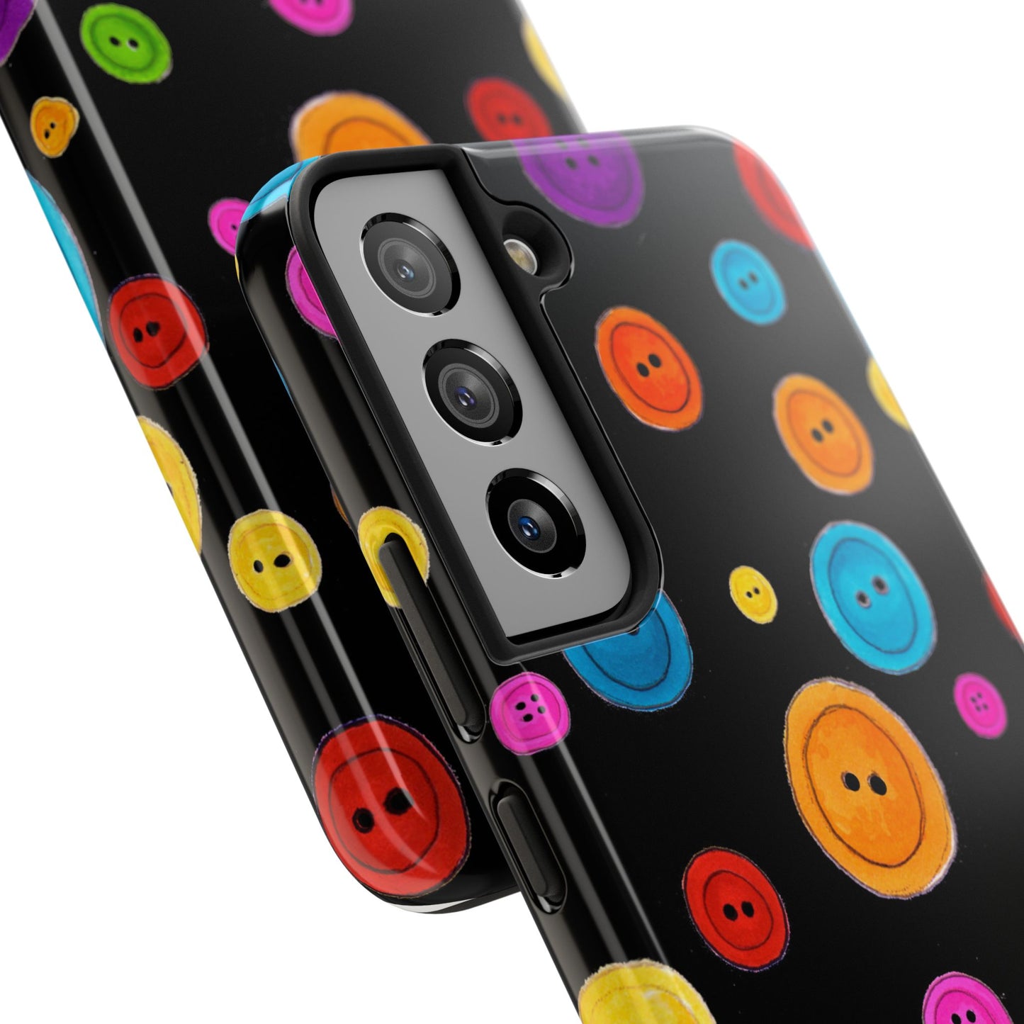 Button Dots Black Phone Case