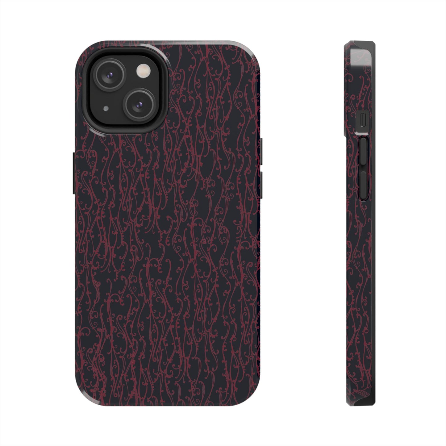 Swan Scroll Black / Red Phone Case
