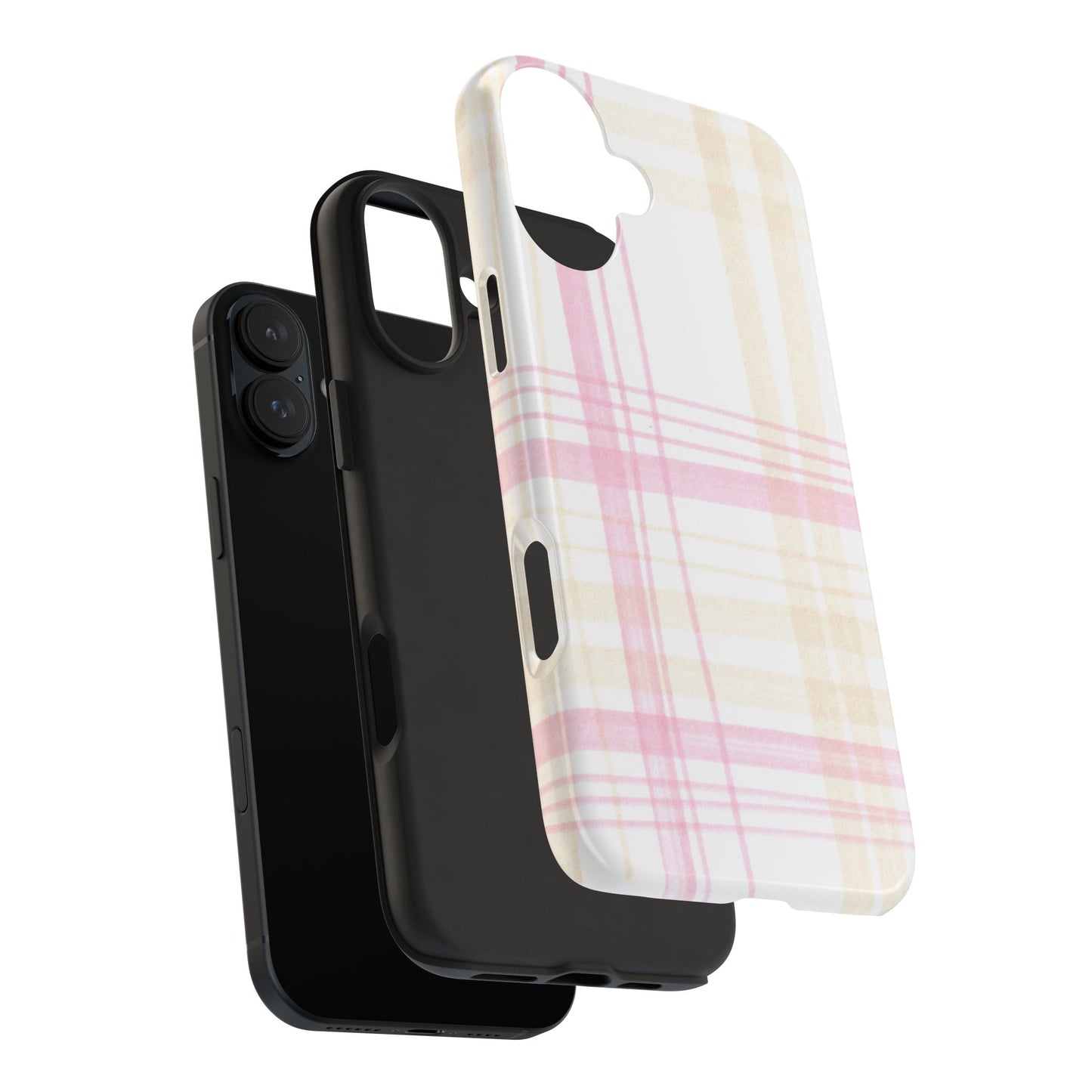 Flower Model Plaid Phone Case