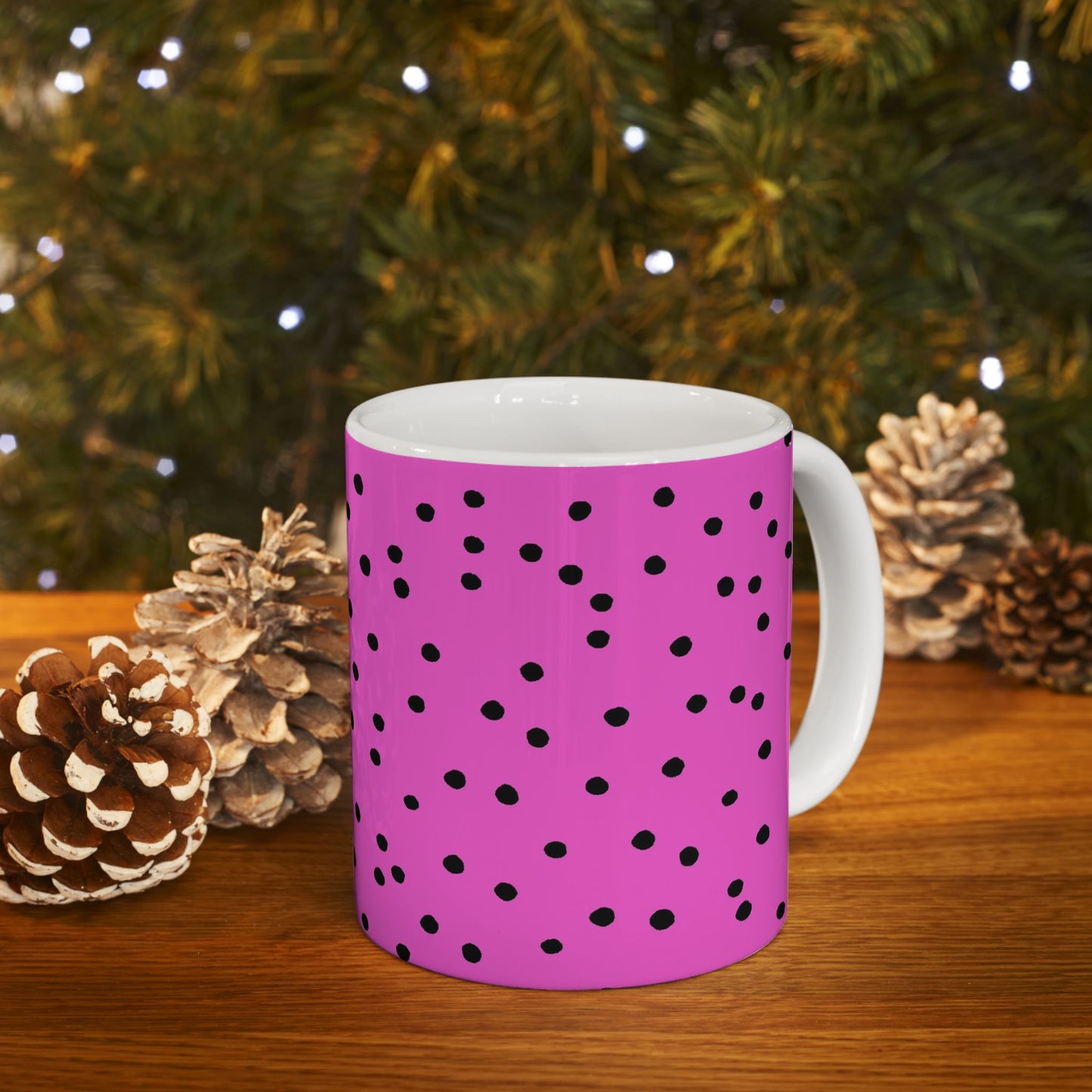 Dinky Dots Cerise / Black Cup