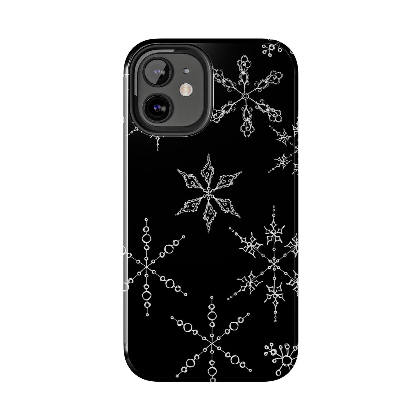 Snowflakes Black Phone Case