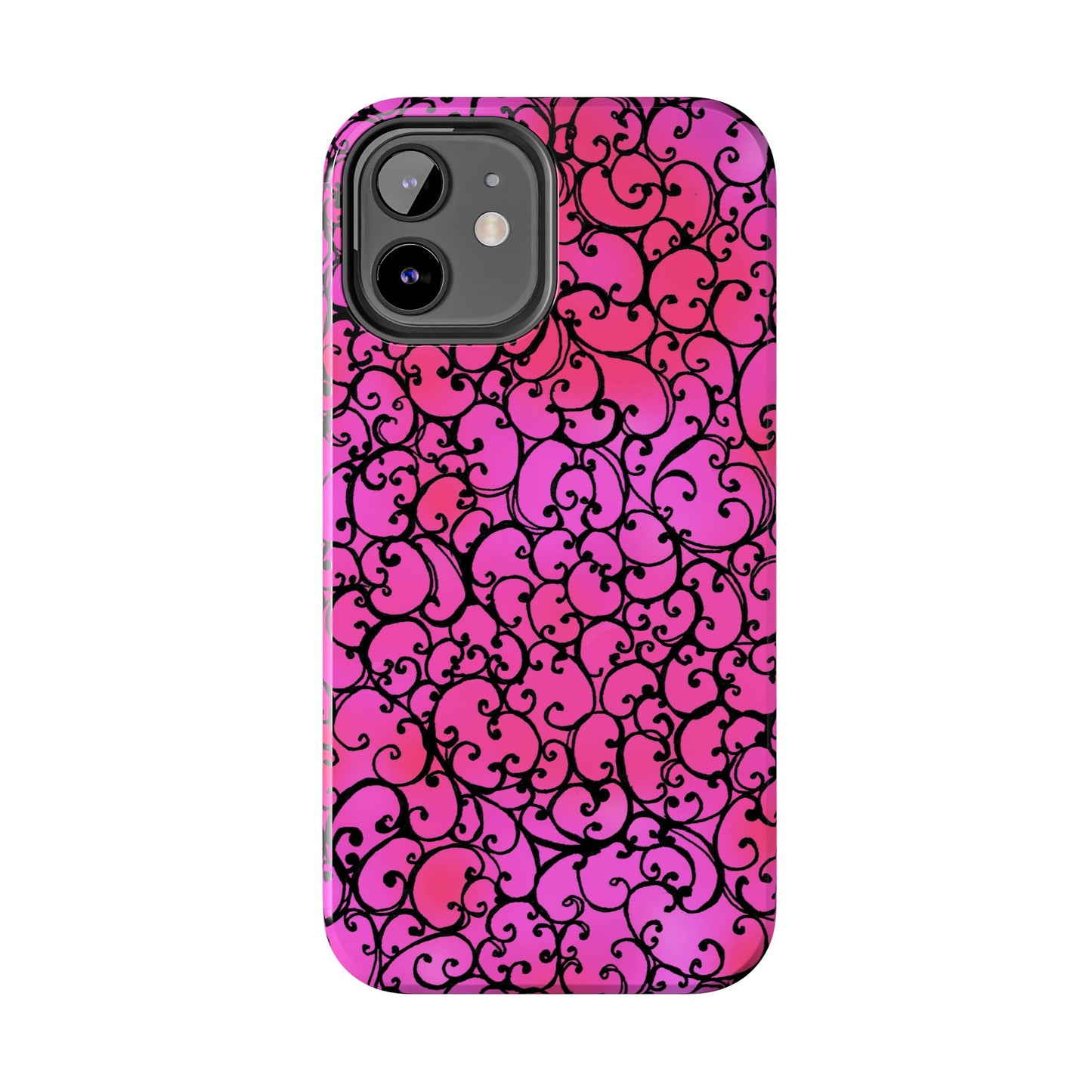 Scrollie Cerise / Black Phone Case
