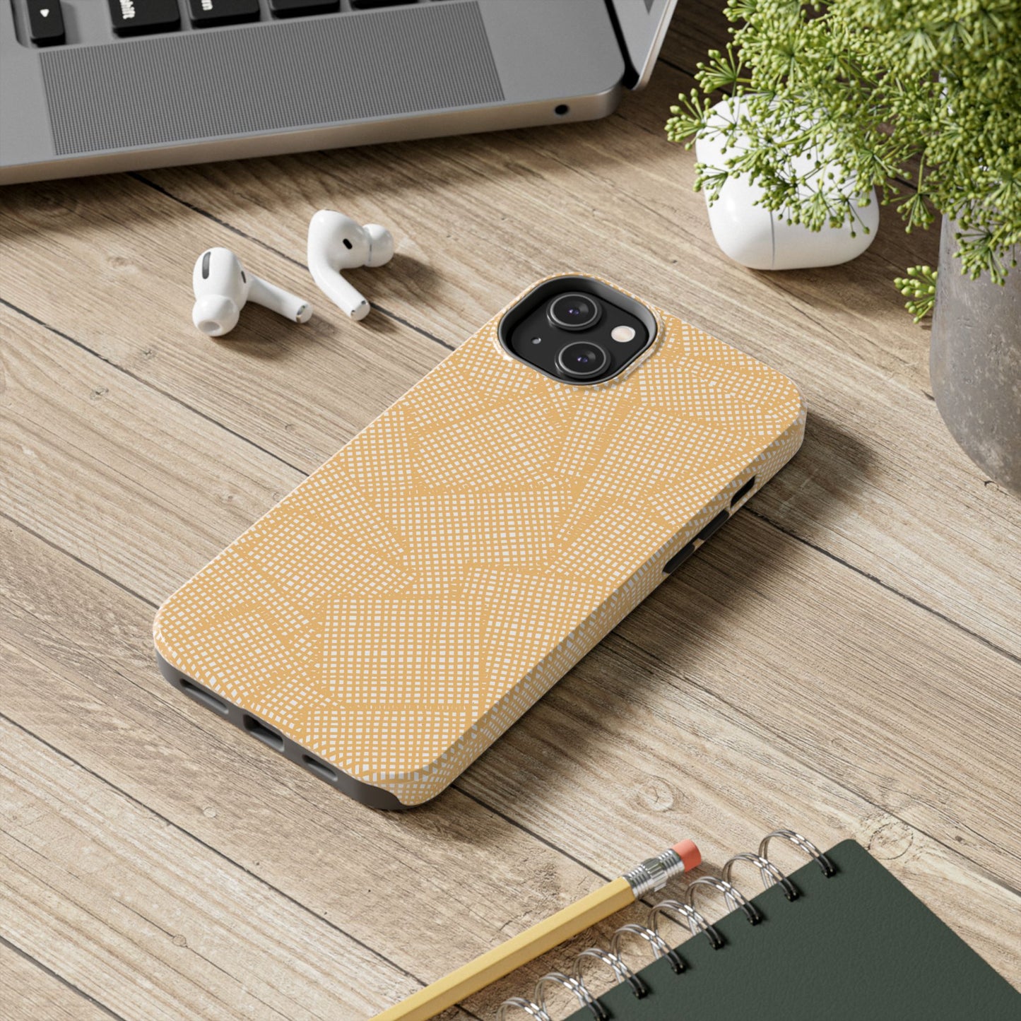 Check Patch Large Yellow Phone Case