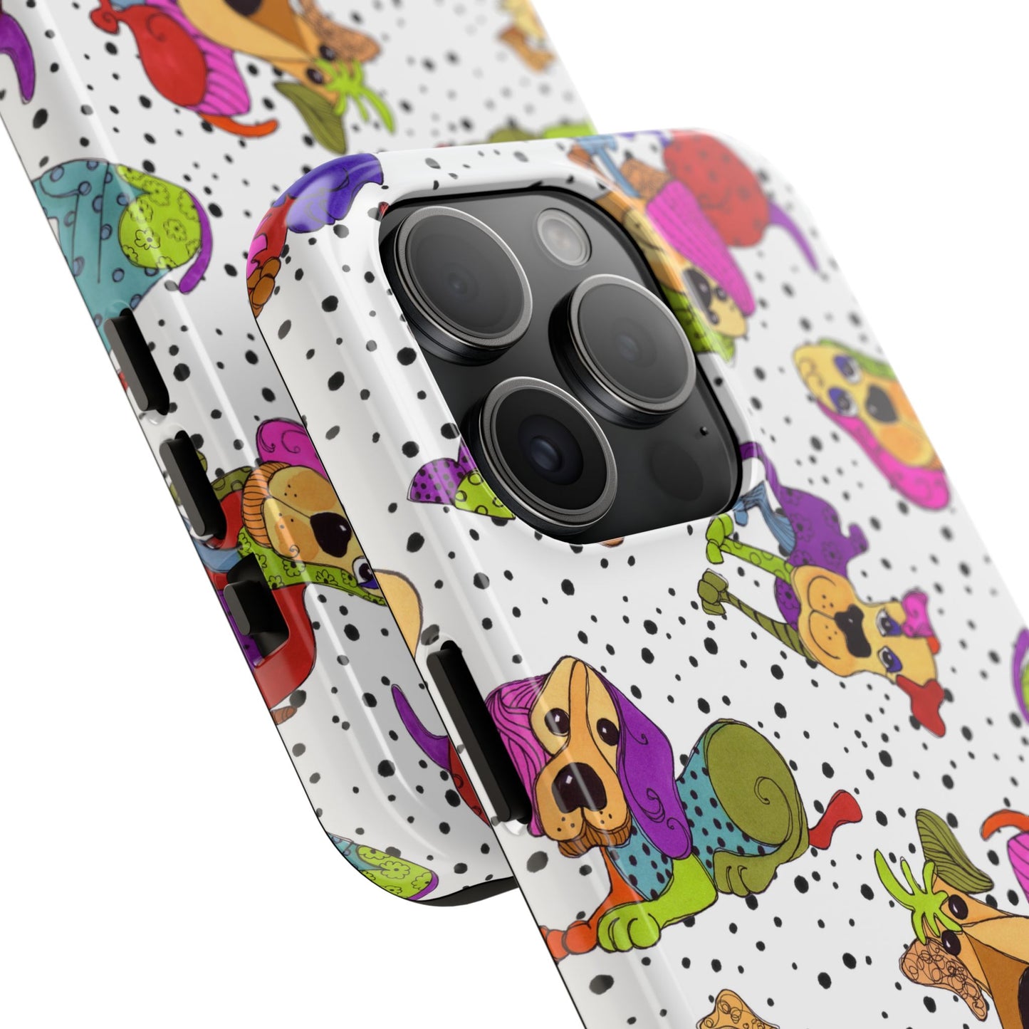 Tossed Happy Dogs White Phone Case