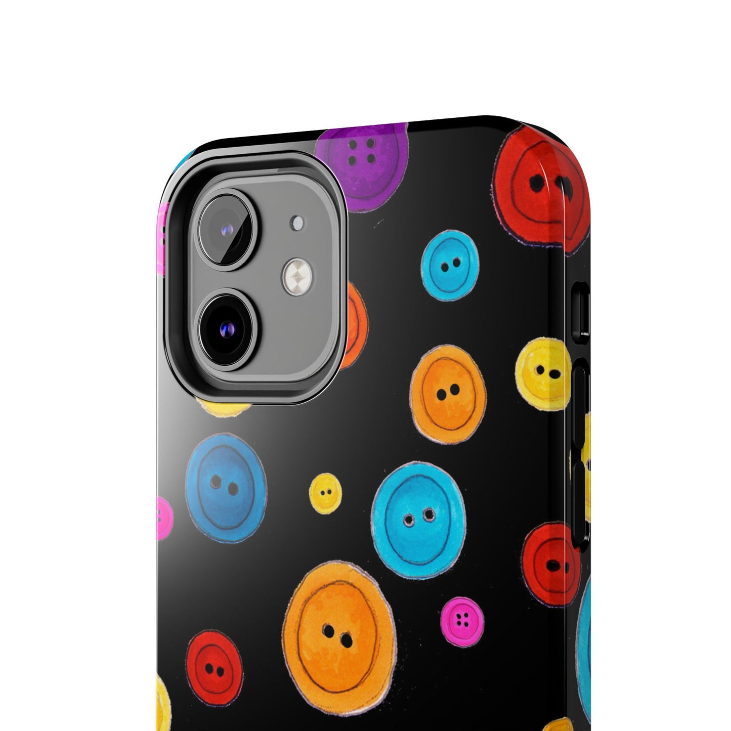 Button Dots Black Phone Case