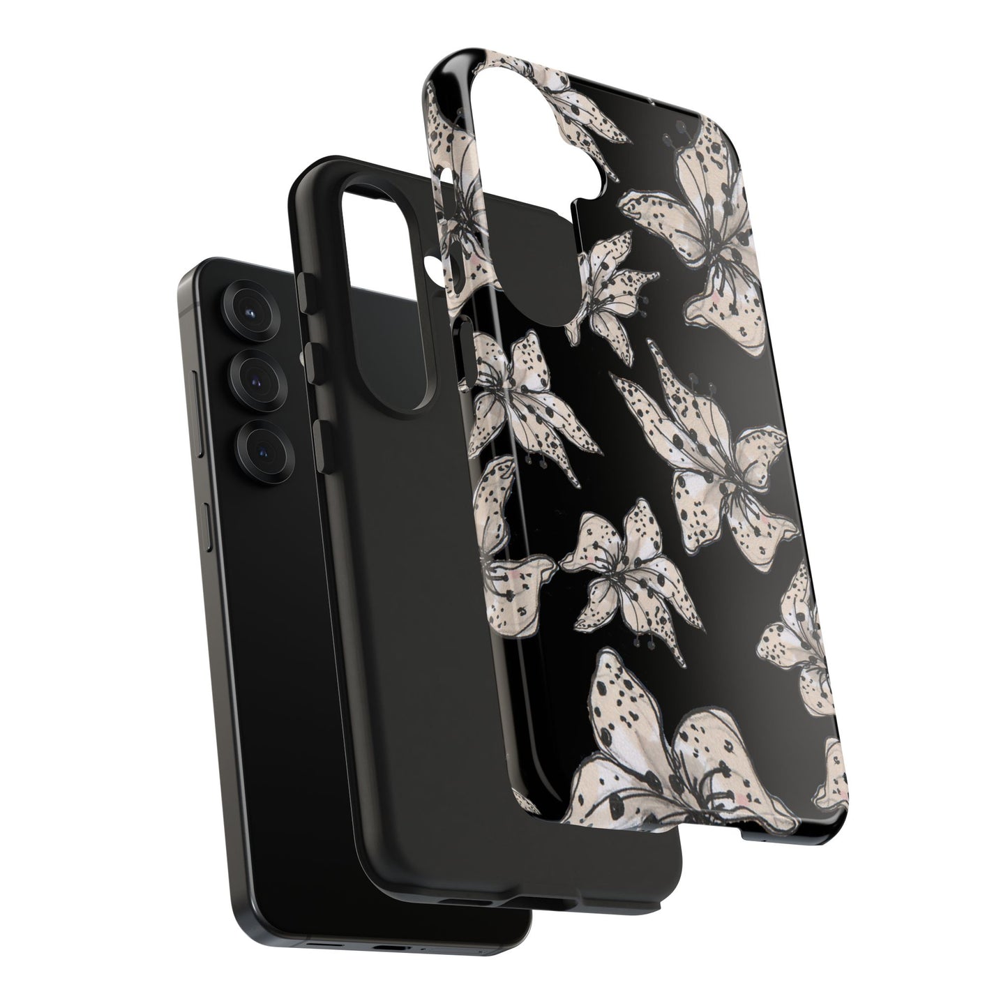 Spotted Lilies Black Phone Case