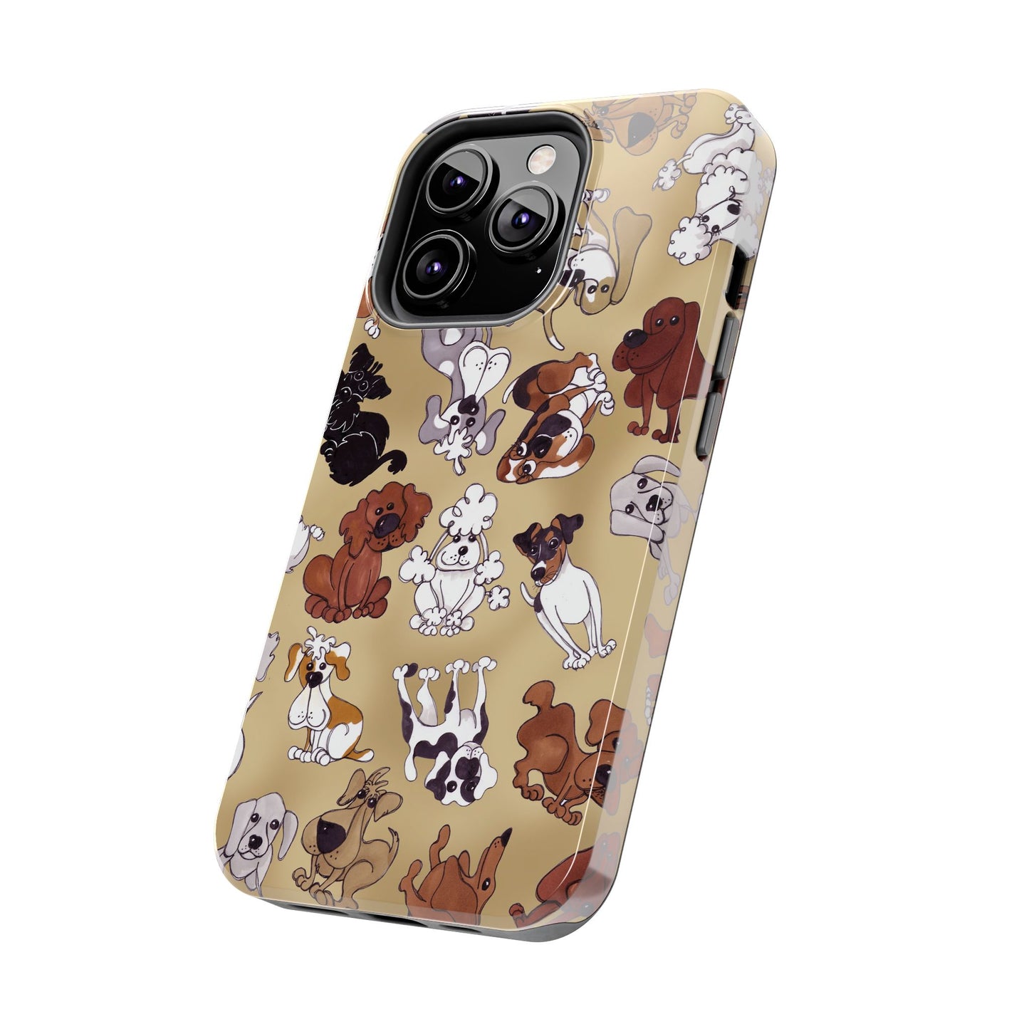 Tossed Doggies Tan Phone Case