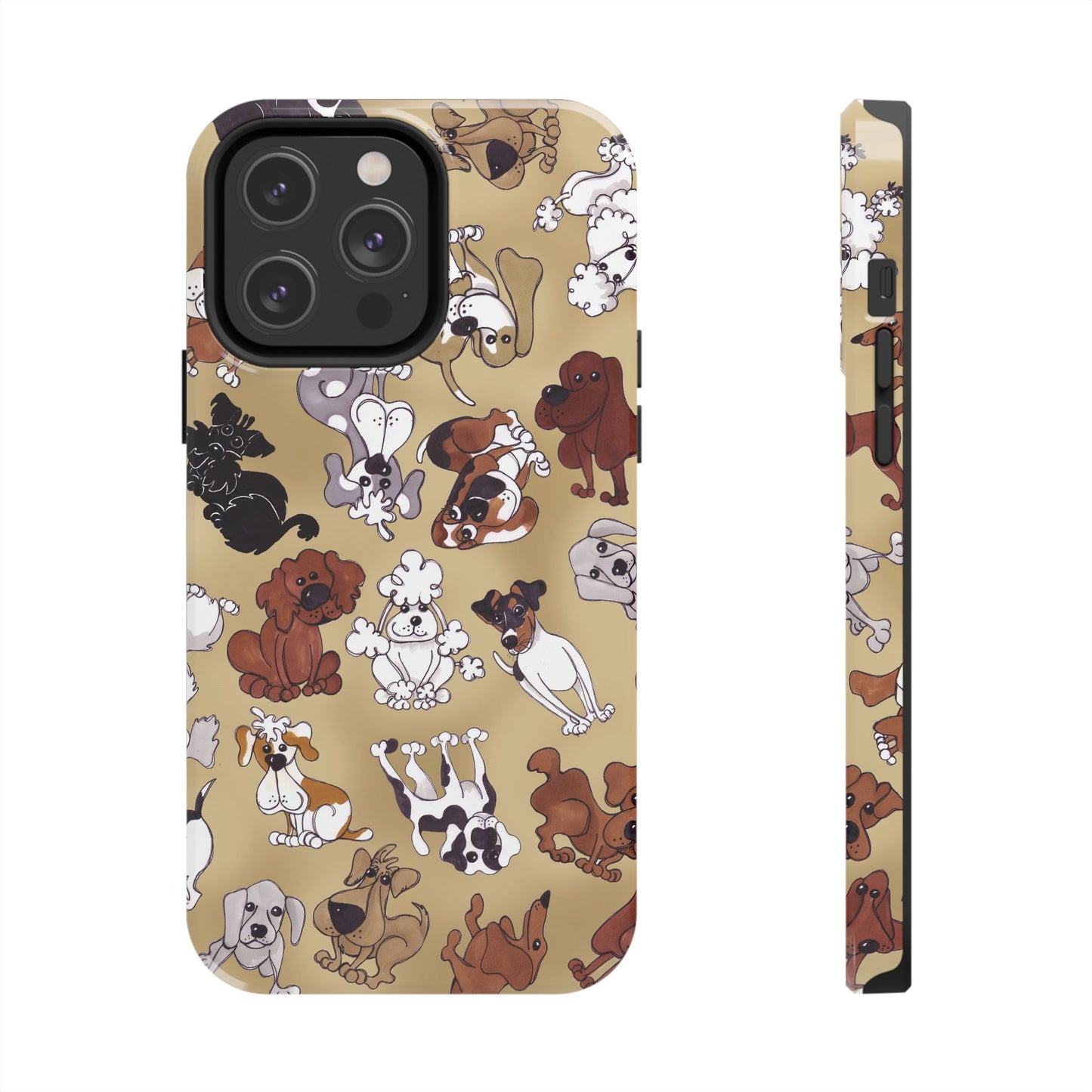Tossed Doggies Tan Phone Case
