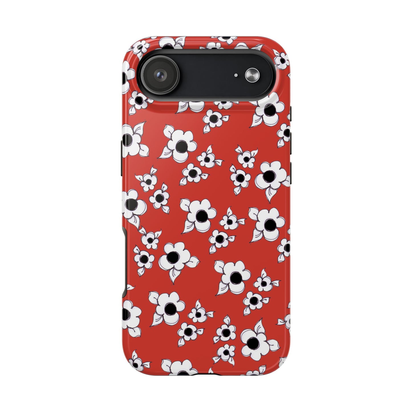 Daisy Cluster Red / Black Phone Case