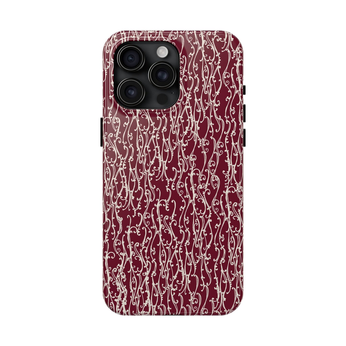 Swan Scroll Red / White Phone Case
