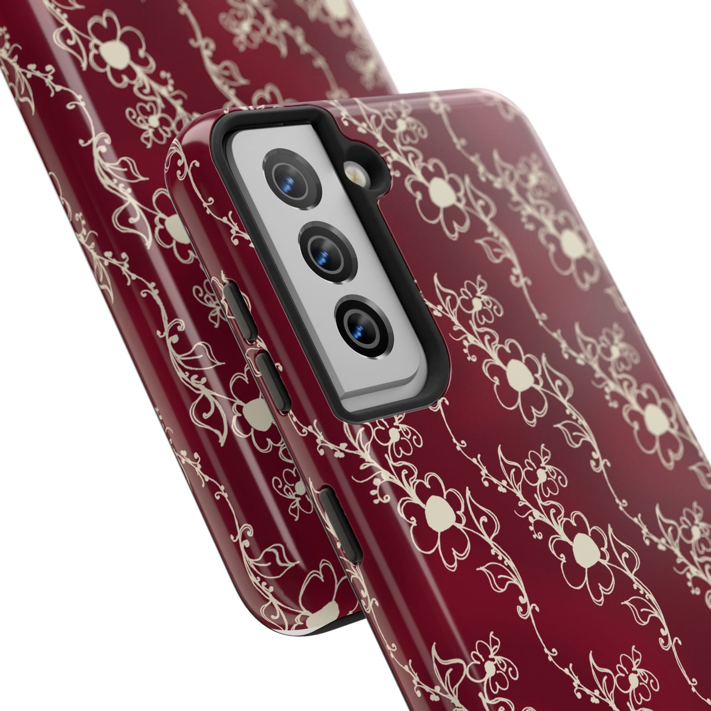 Diagonal Daisies Red / Ivory Phone Case