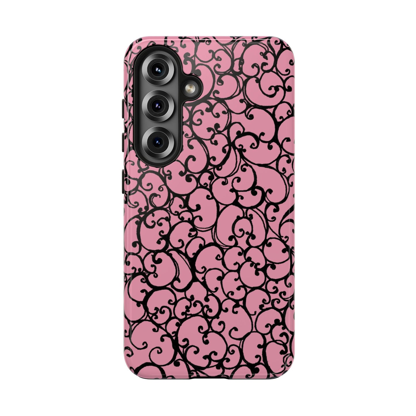 Scrollie Pink / Black Phone Case
