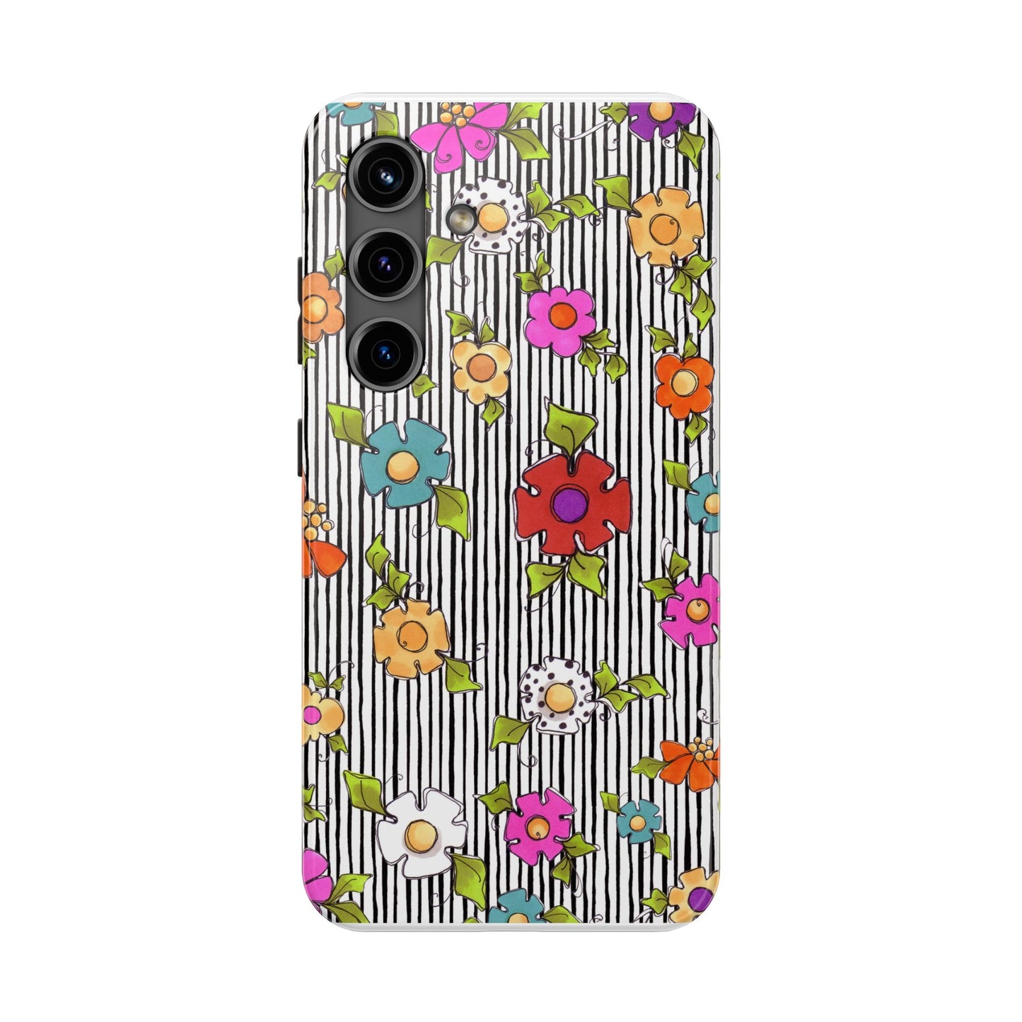 Dog Blooms White / Black Phone Case