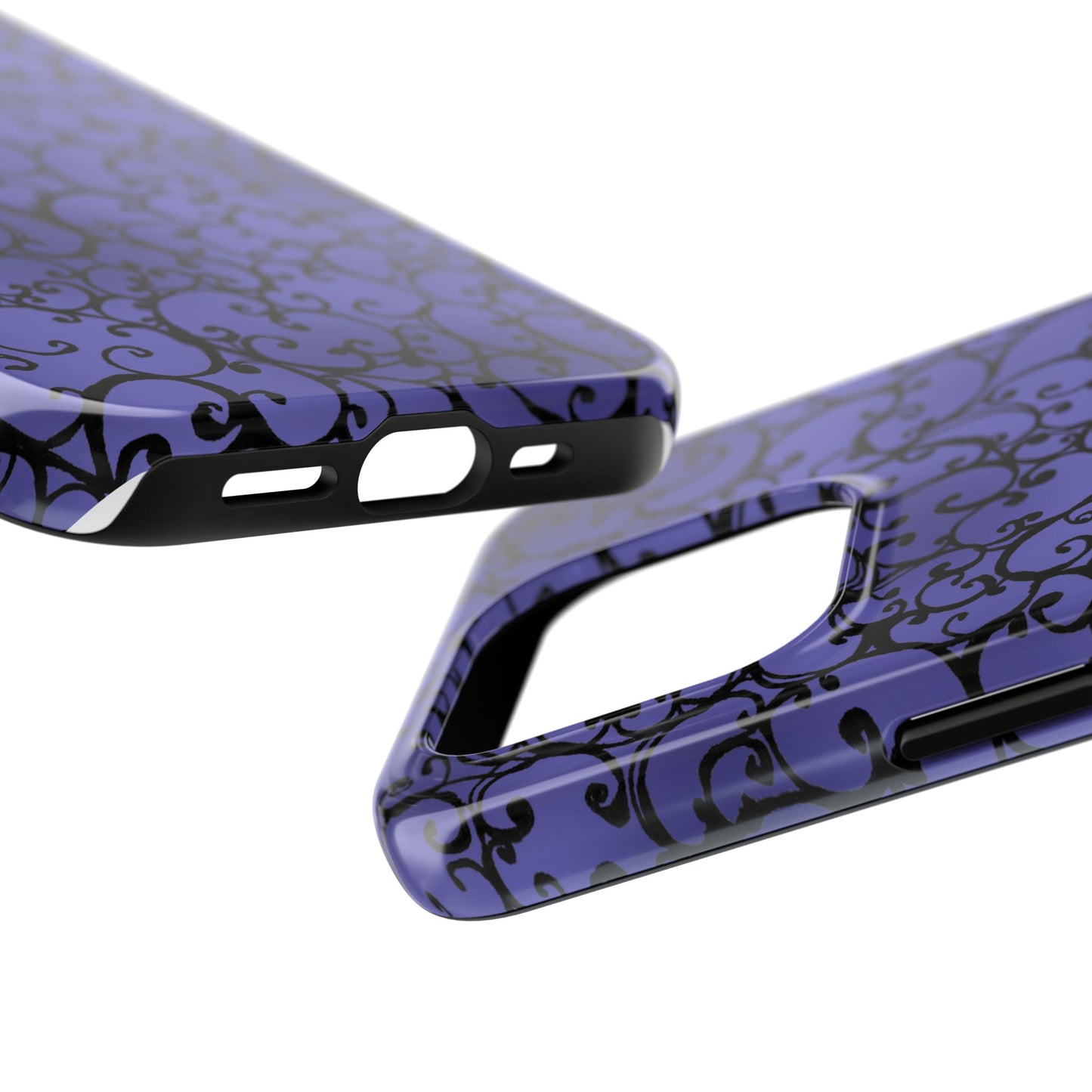 Scrollie Violet / Black Phone Case