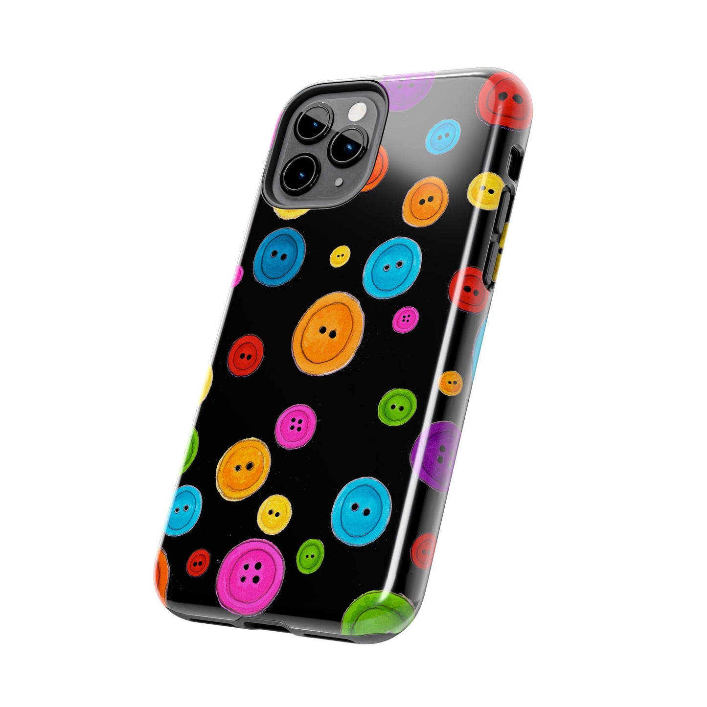 Button Dots Black Phone Case