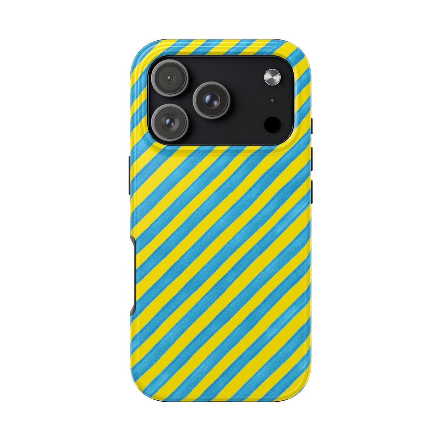 Bias Stripe Turquoise / Yellow Phone Case