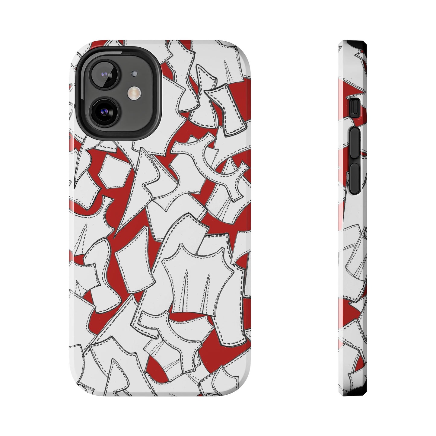 Pattern Pieces Red Phone Case