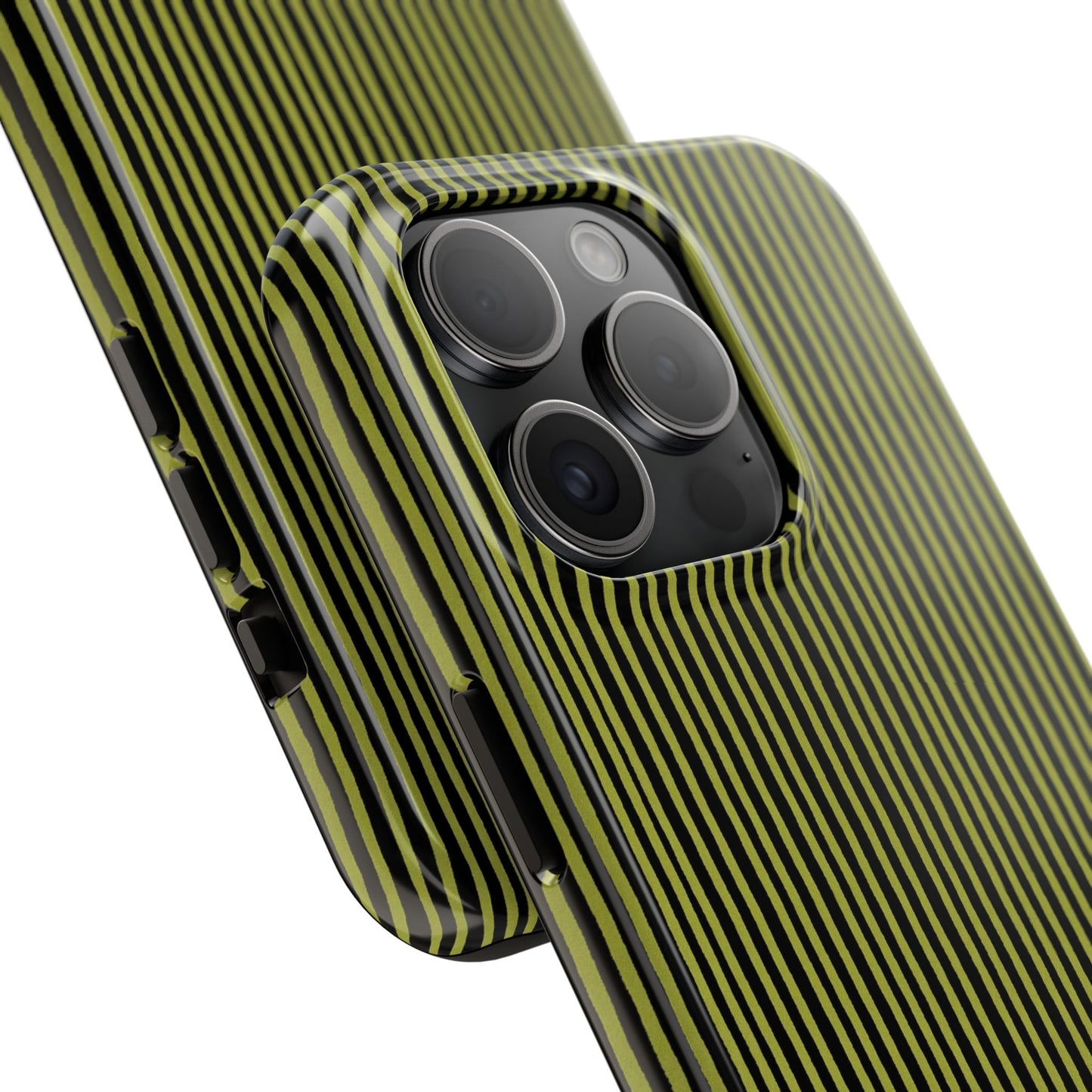 Happy Stripe Green / Black Phone Case
