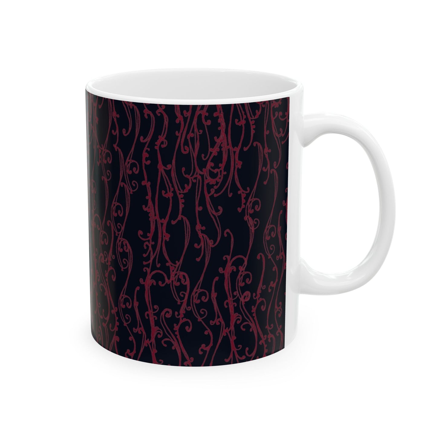 Swan Scroll Black / Red Cup