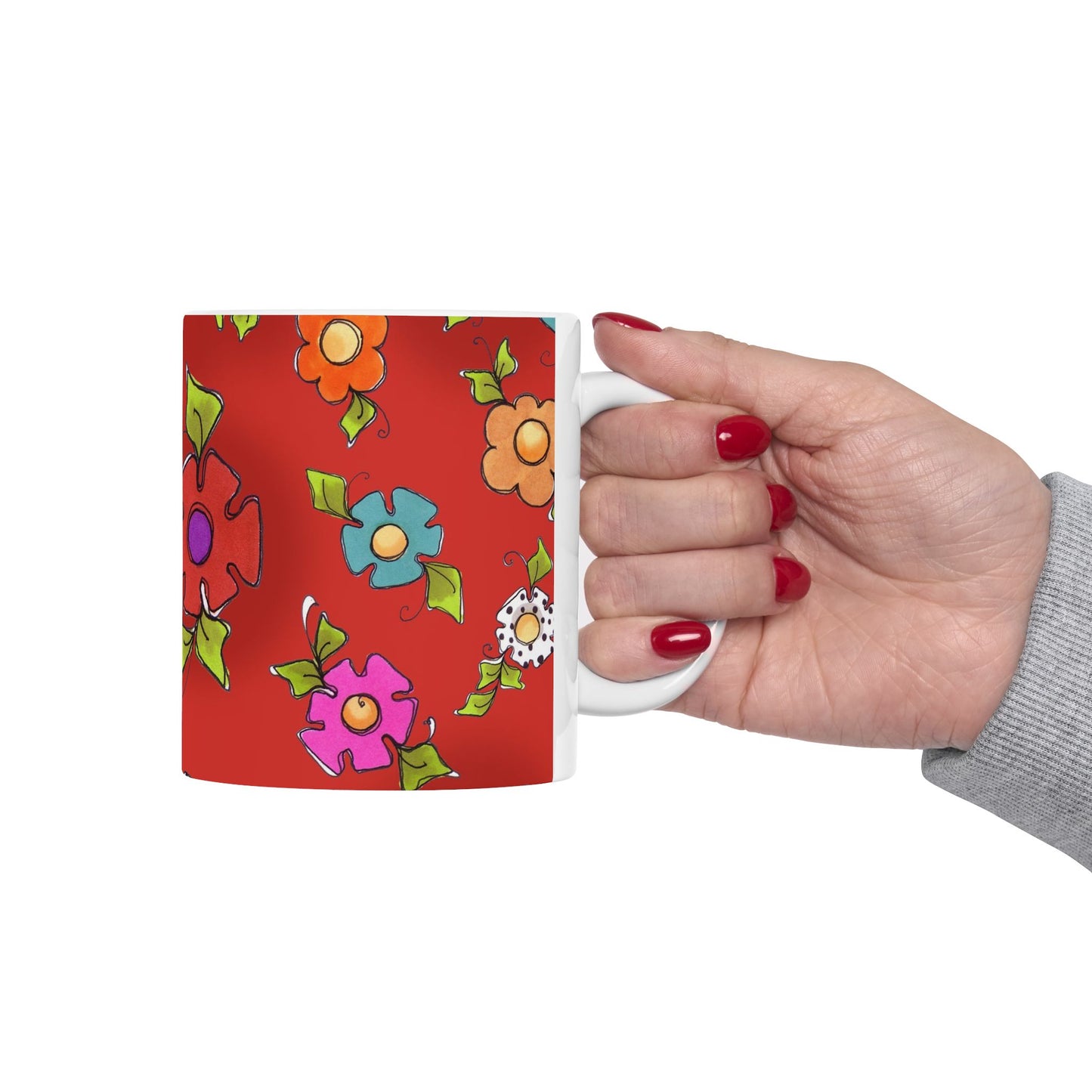 Happy Blooms Red Cup