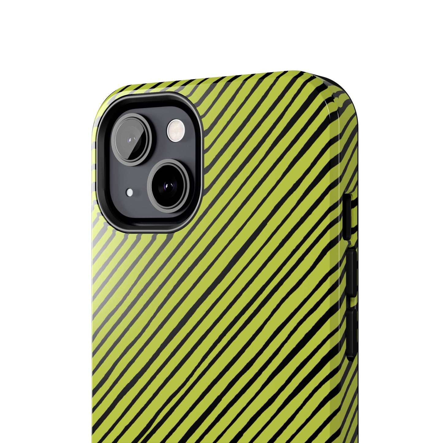 Quirky Bias Stripe Green / Black Phone Case