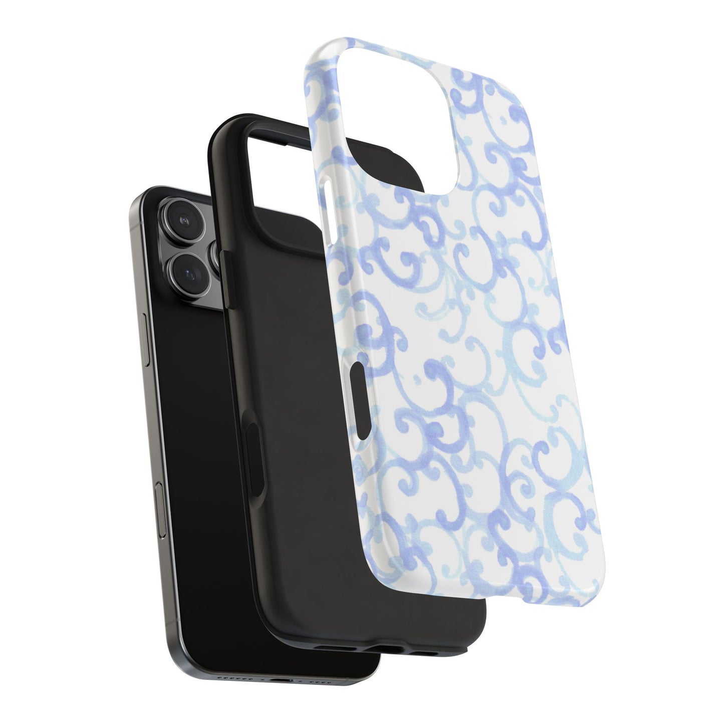 Scrollie White / Blue Phone Case