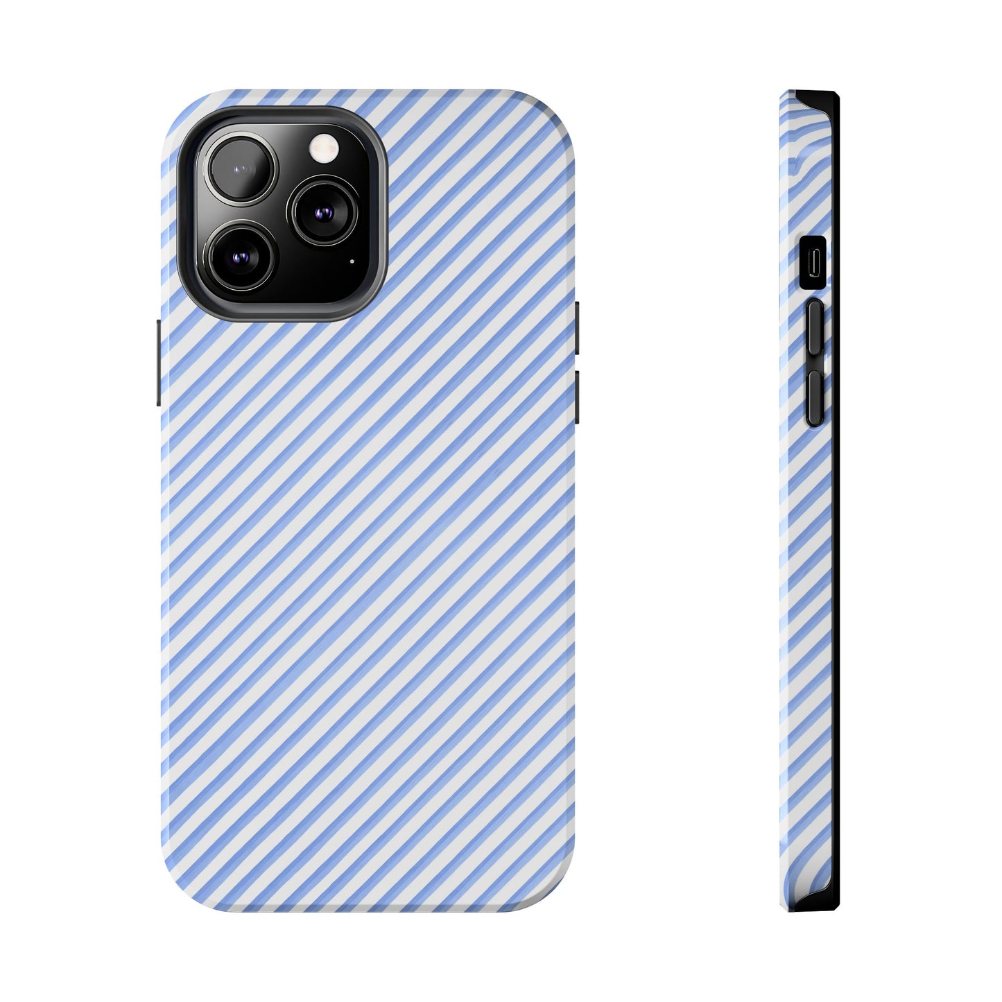 Bias Stripe Blue / White Phone Case