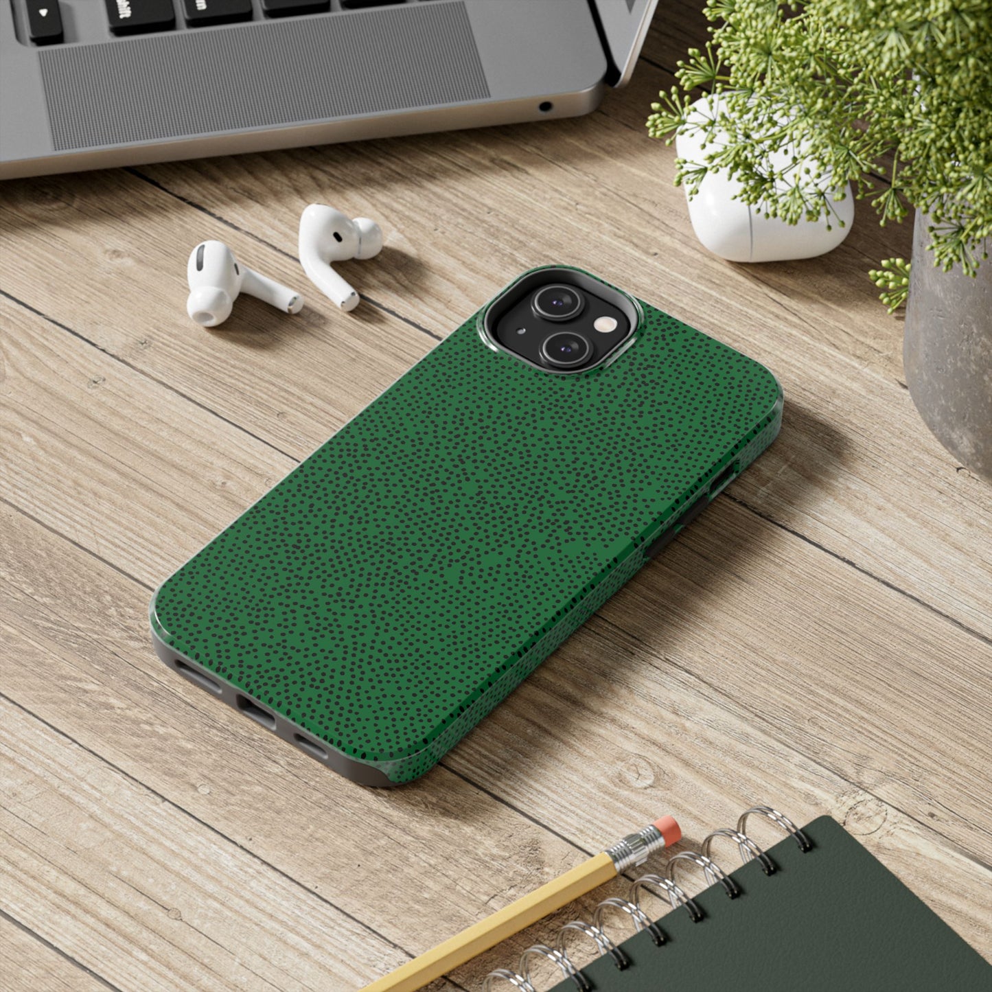 Mini Dot Green / Black Phone Case