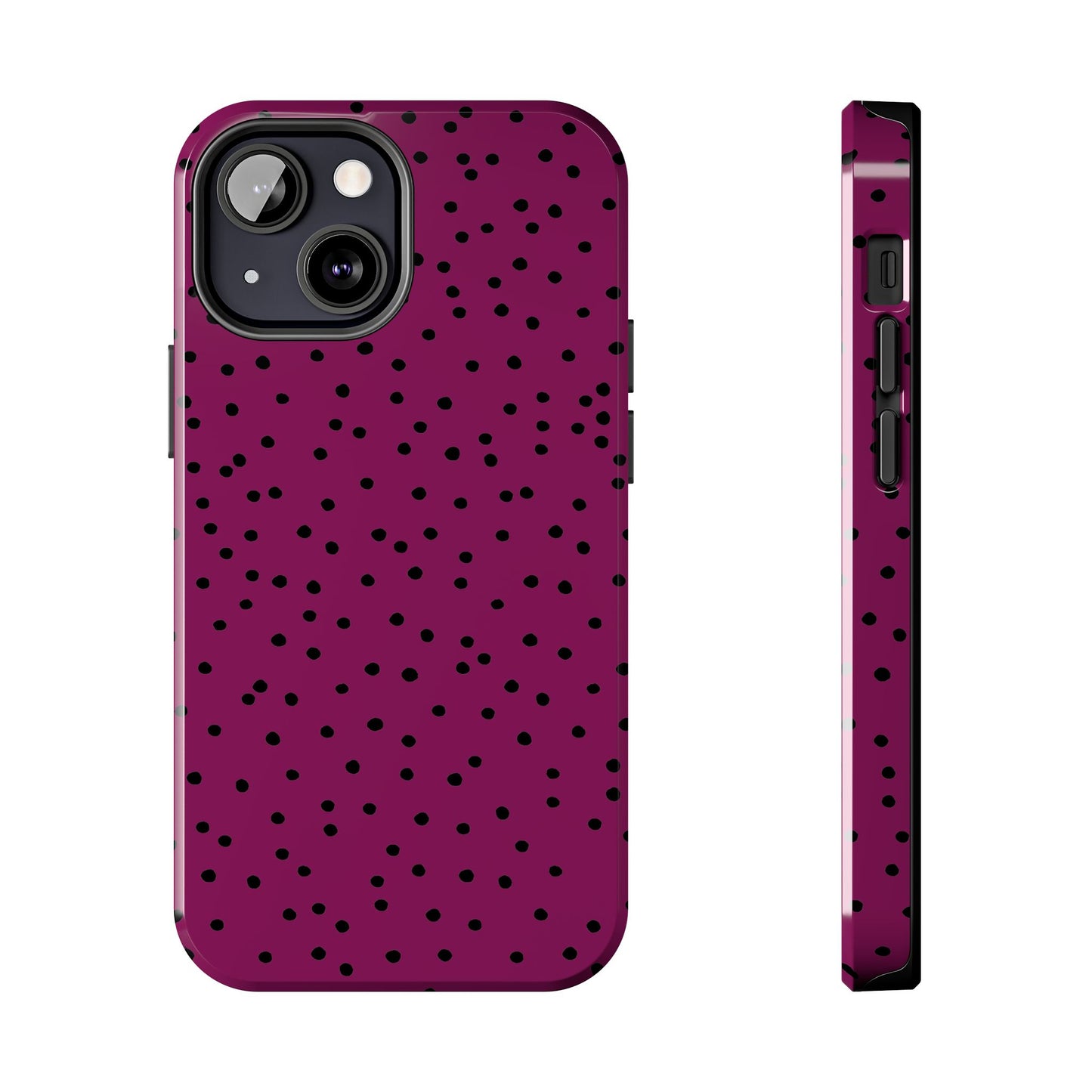 Dinky Dots Burgundy / Black Phone Case
