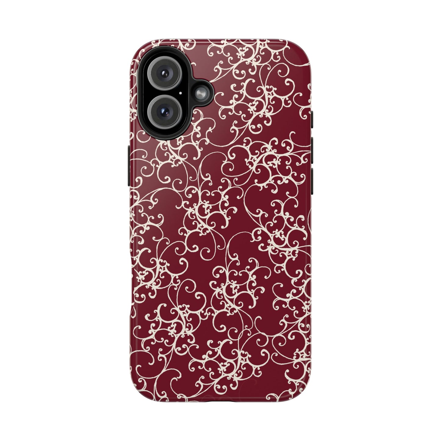 Elegant Scroll Red / Ivory Phone Case