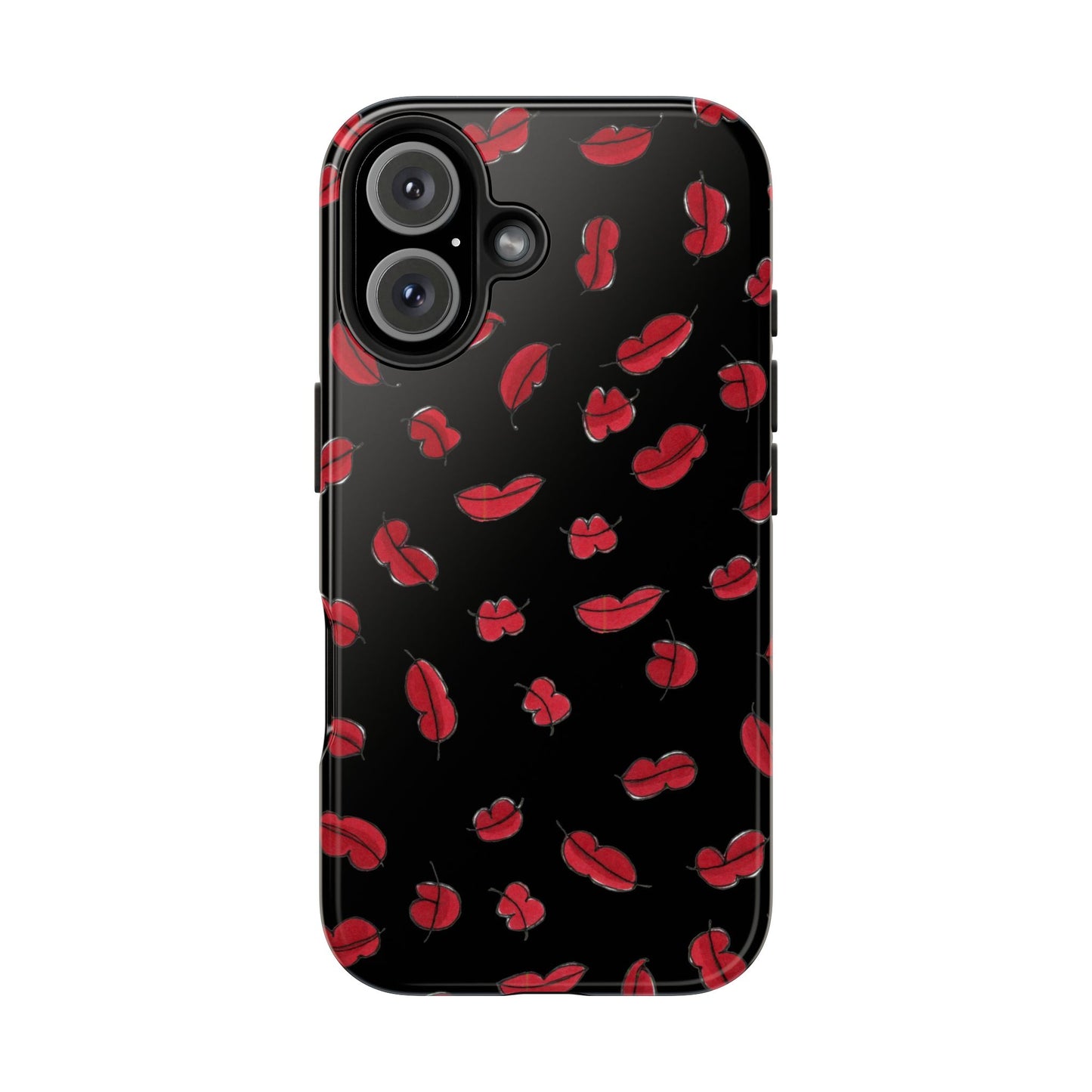 Lotsa Lips Black Phone Case
