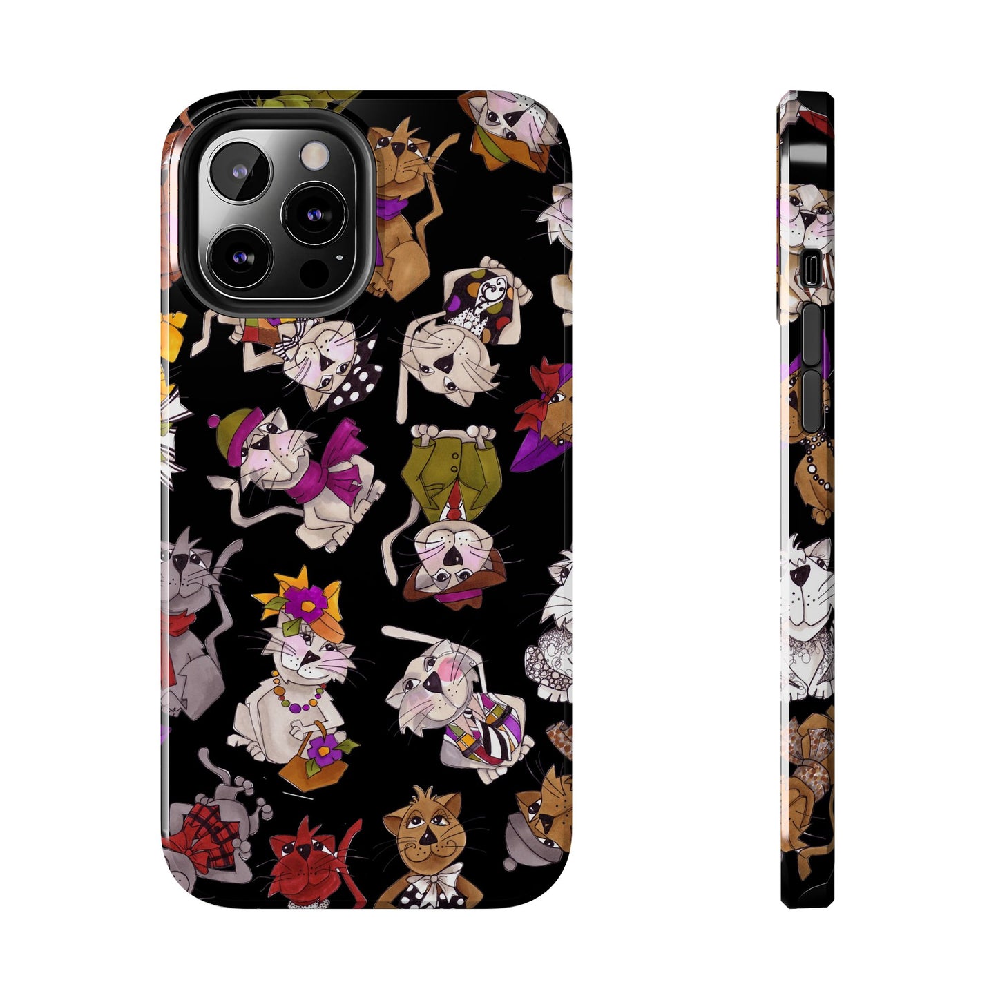 Spice Cats Tossed Black Phone Case