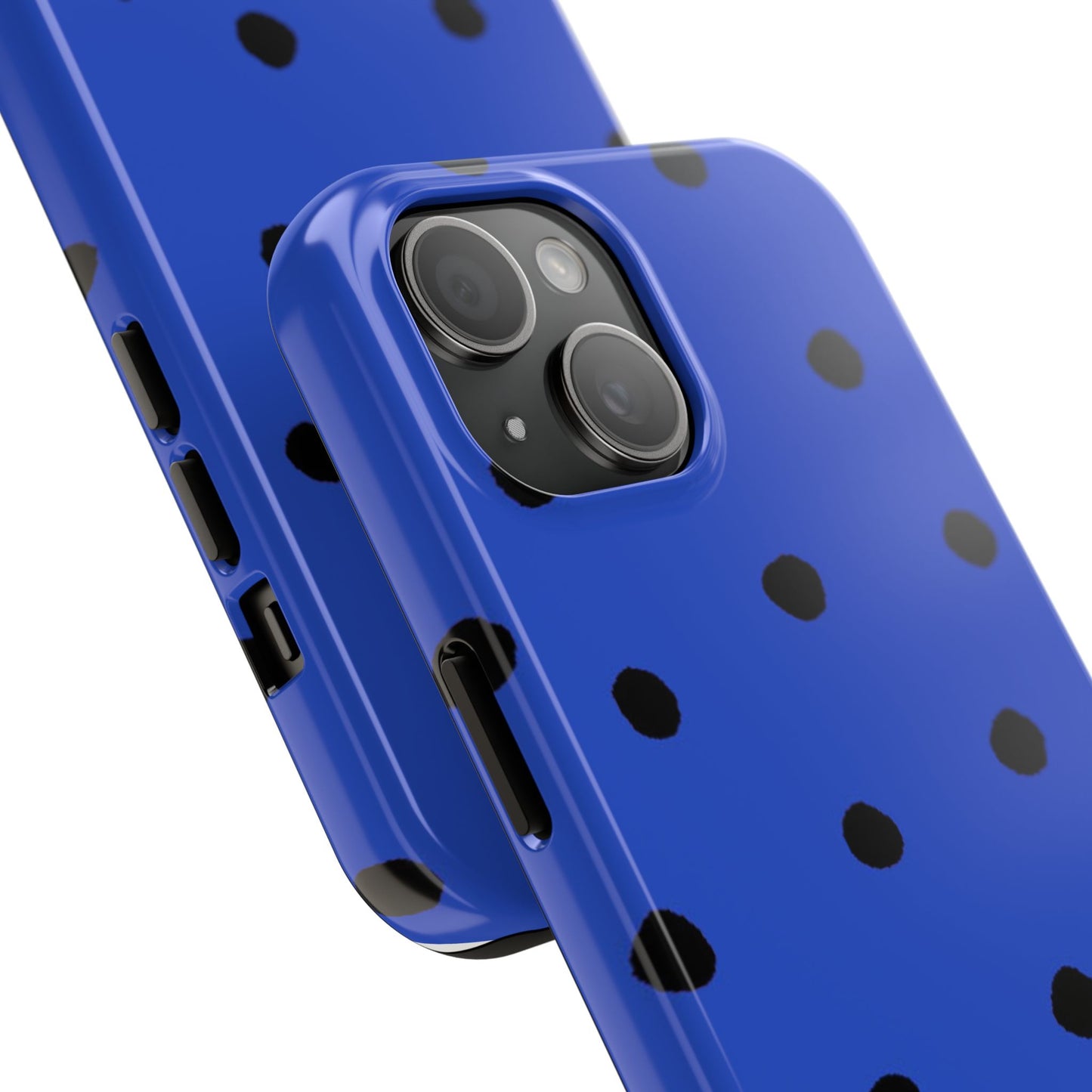 Dinky Dots Blue / Black Phone Case