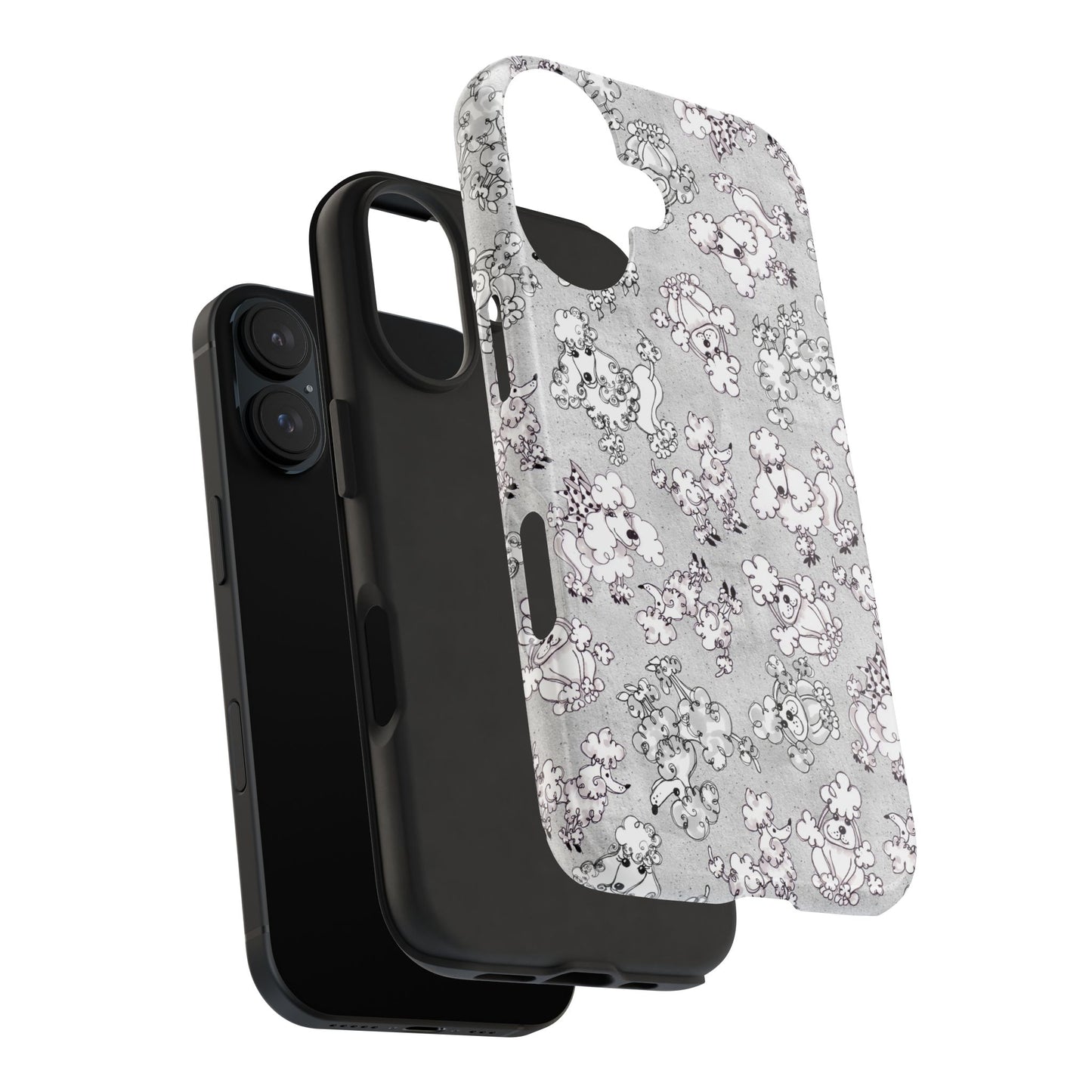 Paris Poodles Silver Phone Case