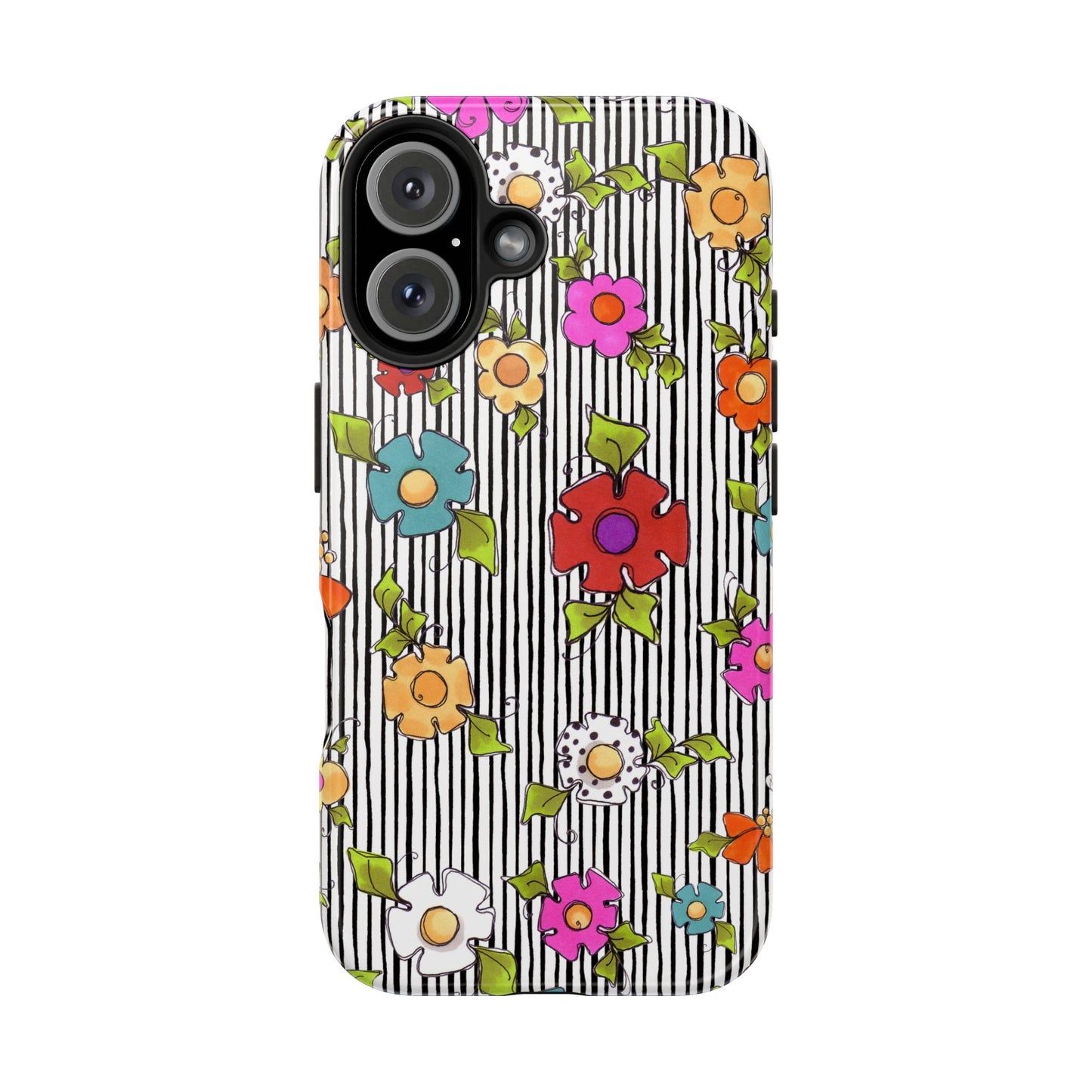 Dog Blooms White / Black Phone Case