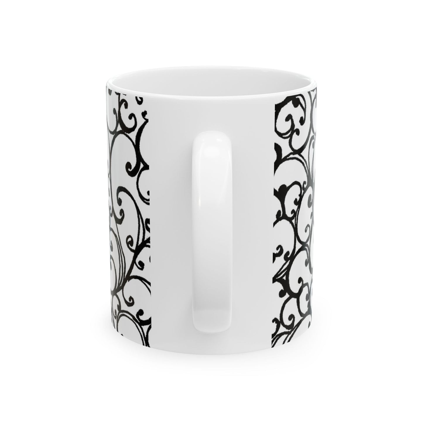 Scrollie White / Black Cup