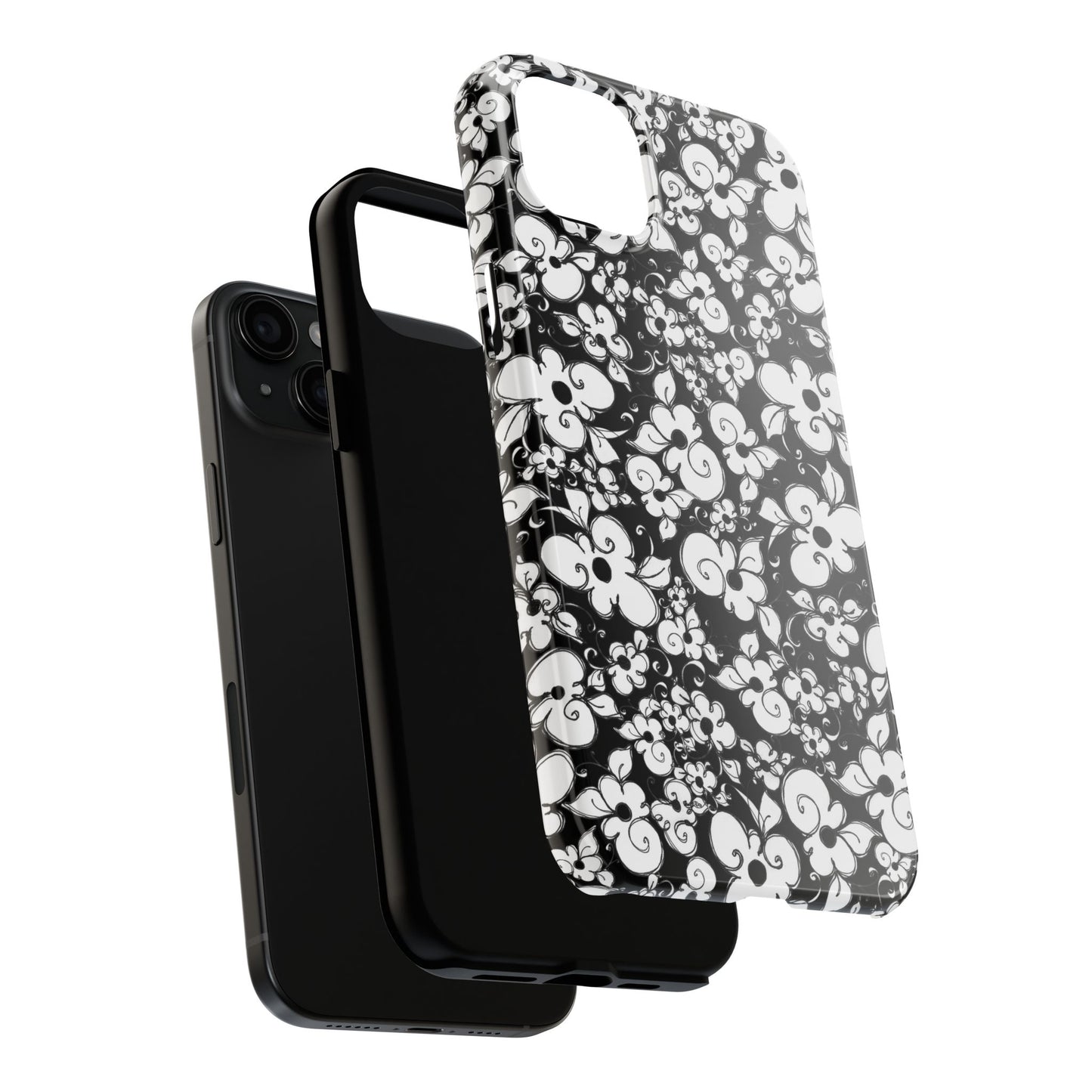 Dog Daisies Black Phone Case