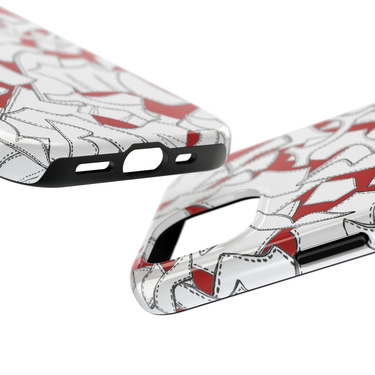 Pattern Pieces Red Phone Case