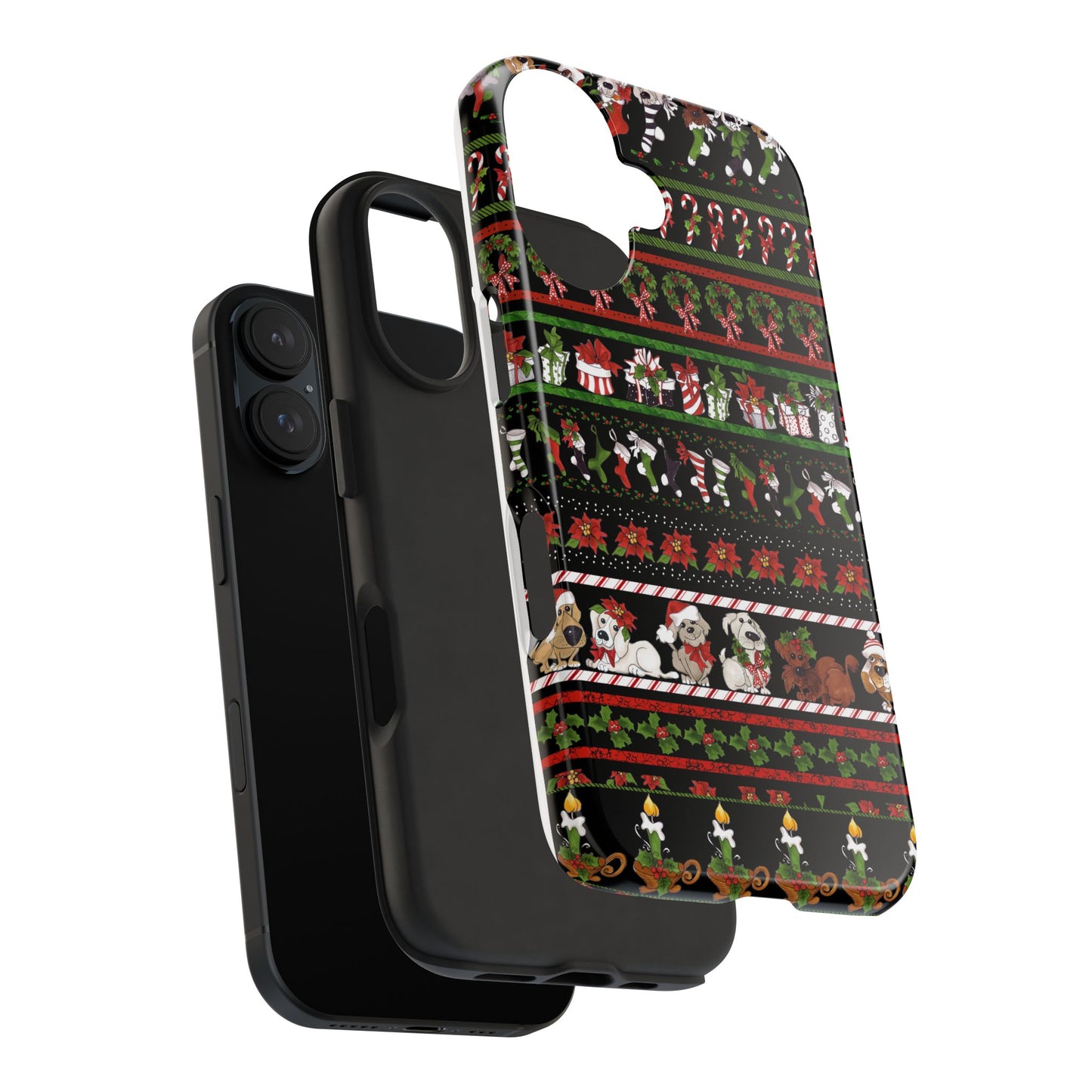 Holiday Borders Black Phone Case