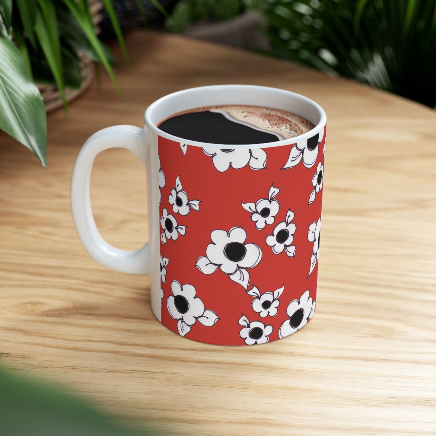 Daisy Cluster Red / White Cup