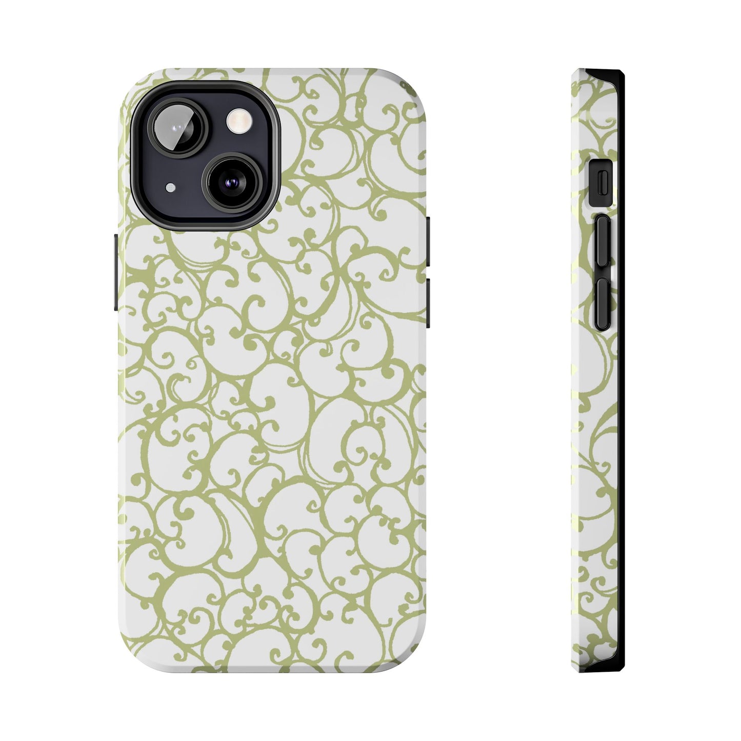 Scrollie White / Green Phone Case