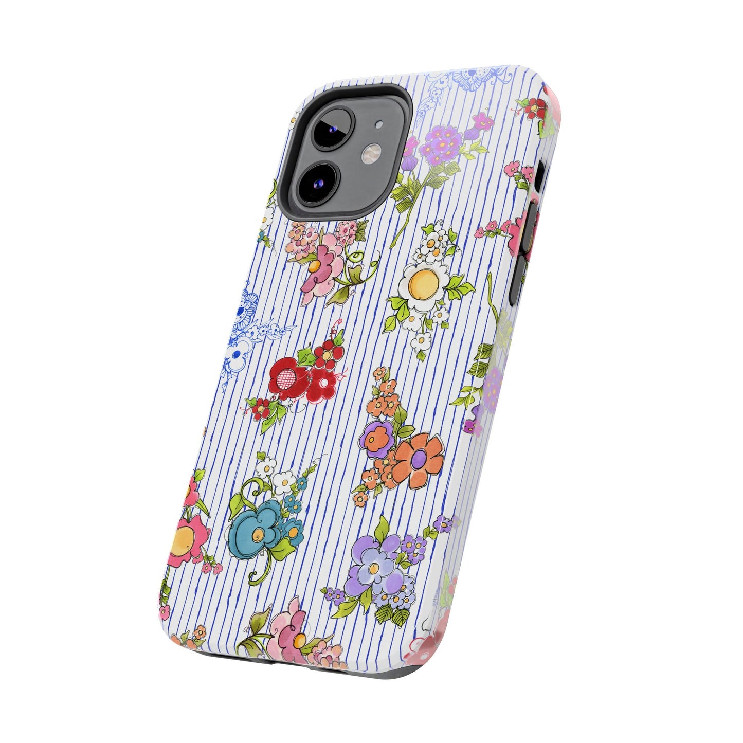 Mixed Bouquets Blue / White Phone Case