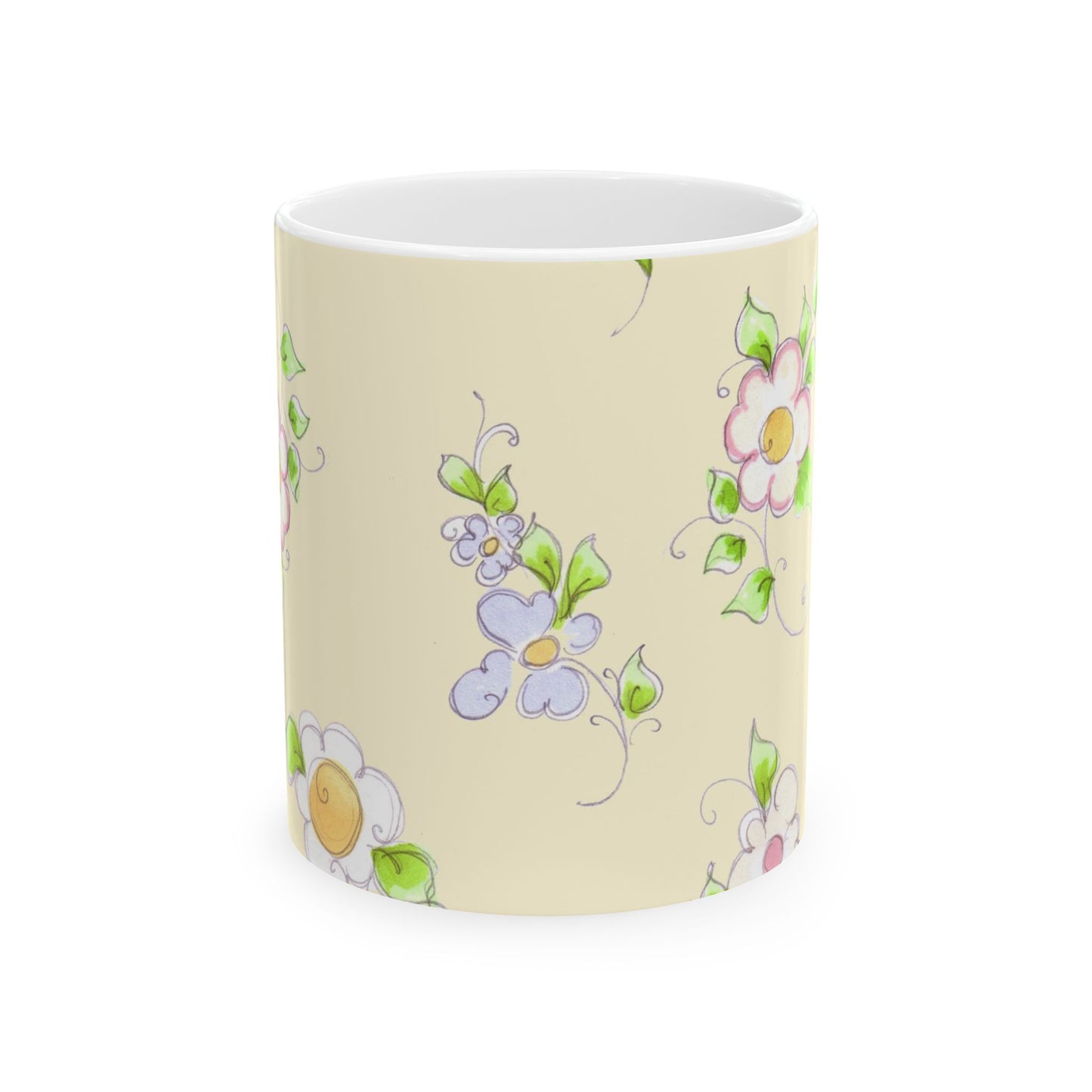 Precious Posies Yellow Cup