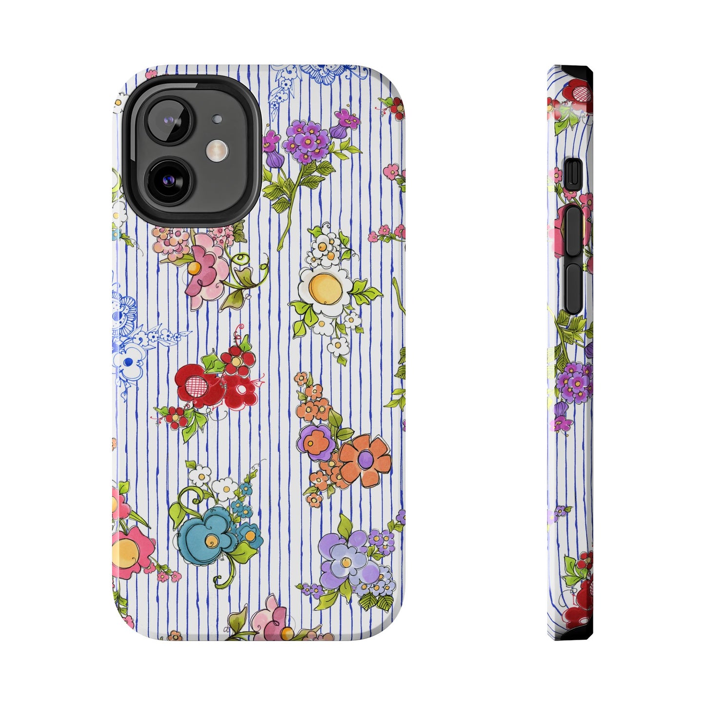 Mixed Bouquets Blue / White Phone Case
