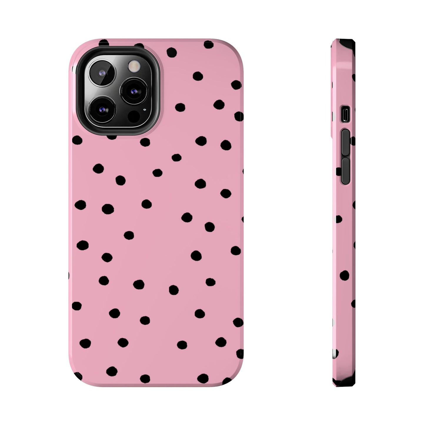 Dinky Dots Pink / Black Phone Case