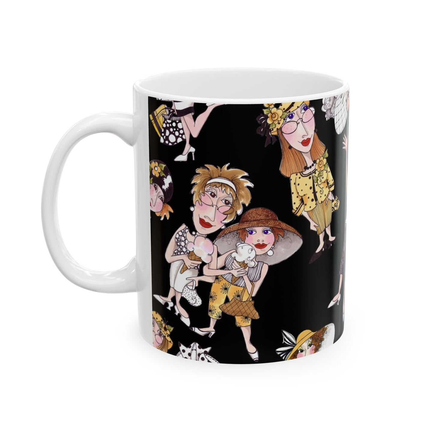 Bee Tossed Black Cup