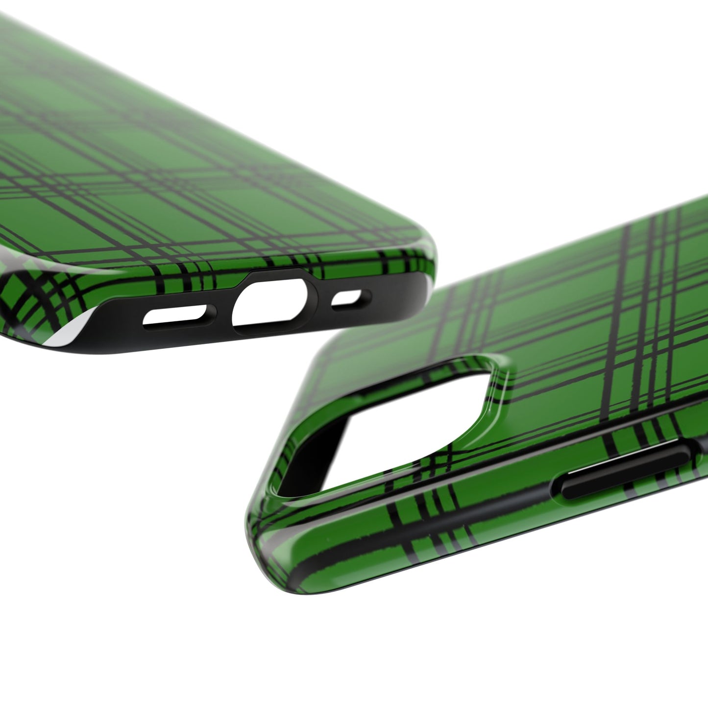Glad Plaid Green / Black Phone Case
